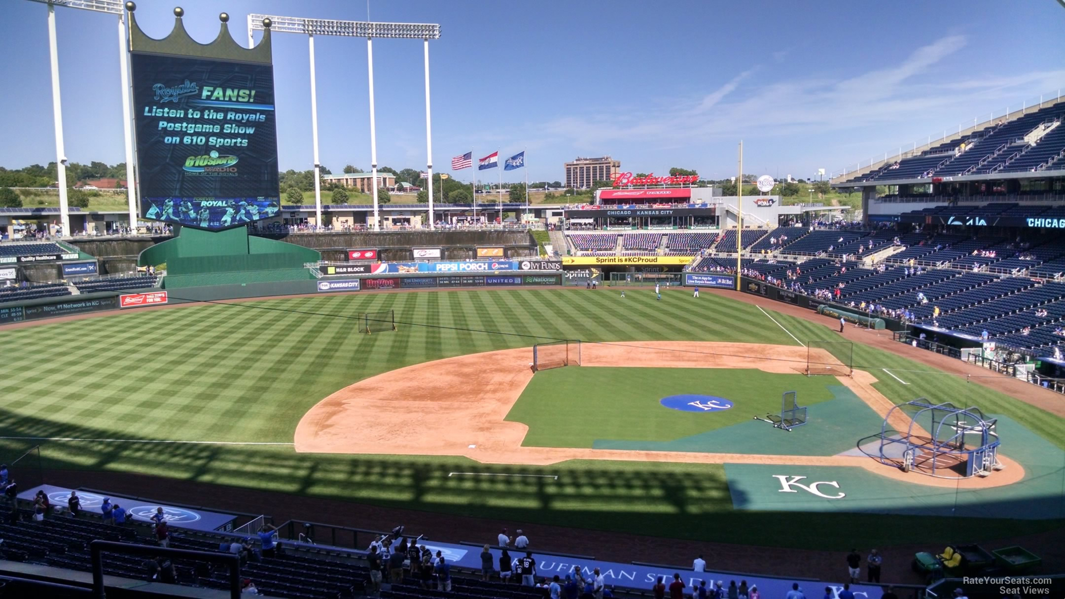 section 308, row g seat view  - kauffman stadium