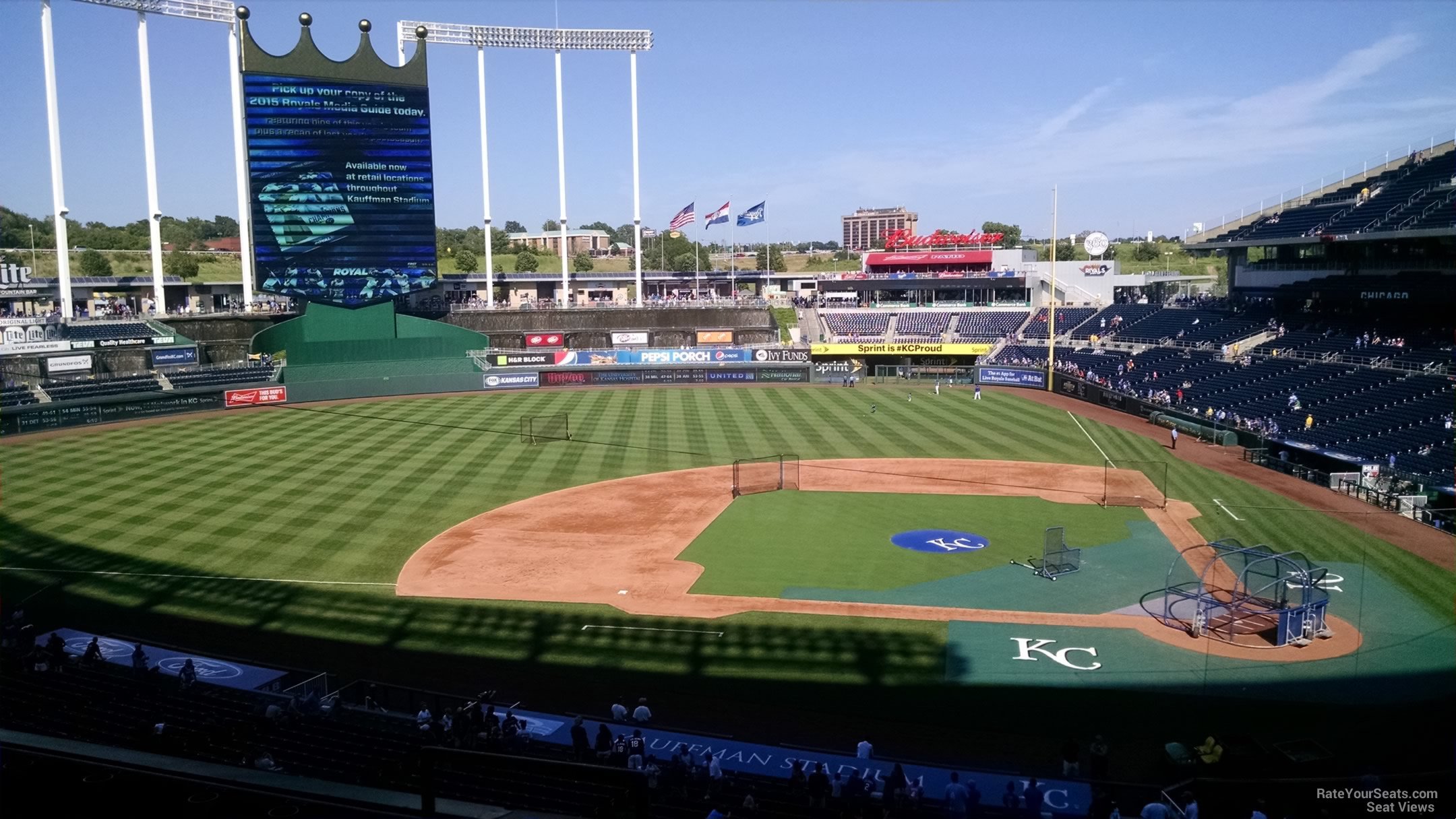 section 309, row g seat view  - kauffman stadium