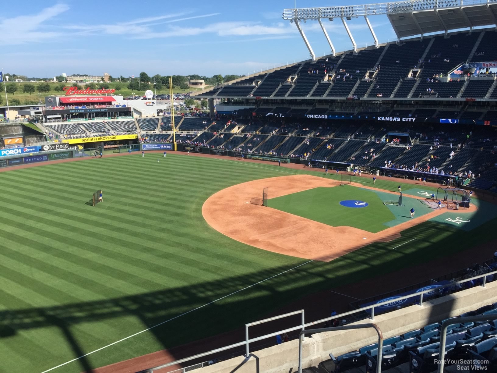 section 404, row h seat view  - kauffman stadium