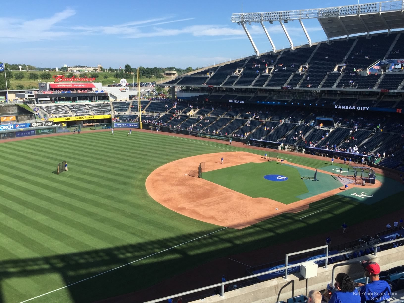 section 405, row h seat view  - kauffman stadium