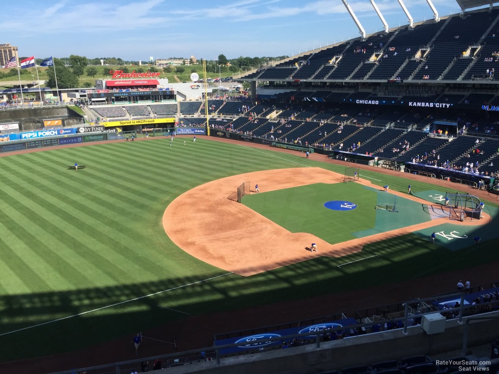section 407, row h seat view  - kauffman stadium