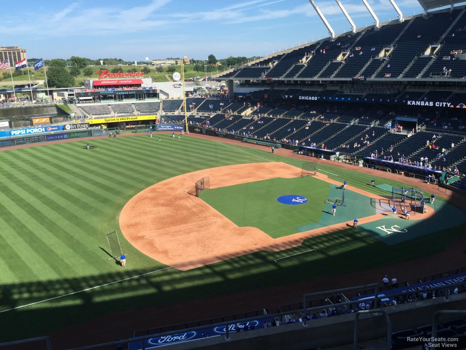 section 408, row h seat view  - kauffman stadium