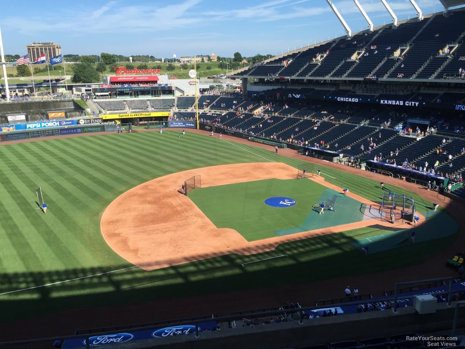 section 409, row h seat view  - kauffman stadium