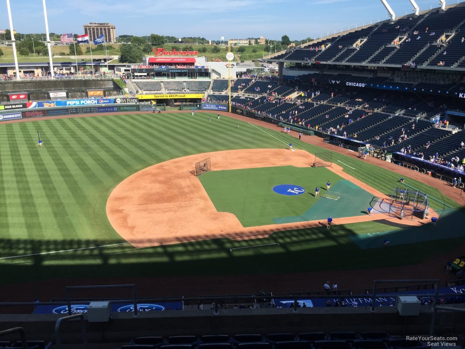 section 410, row h seat view  - kauffman stadium