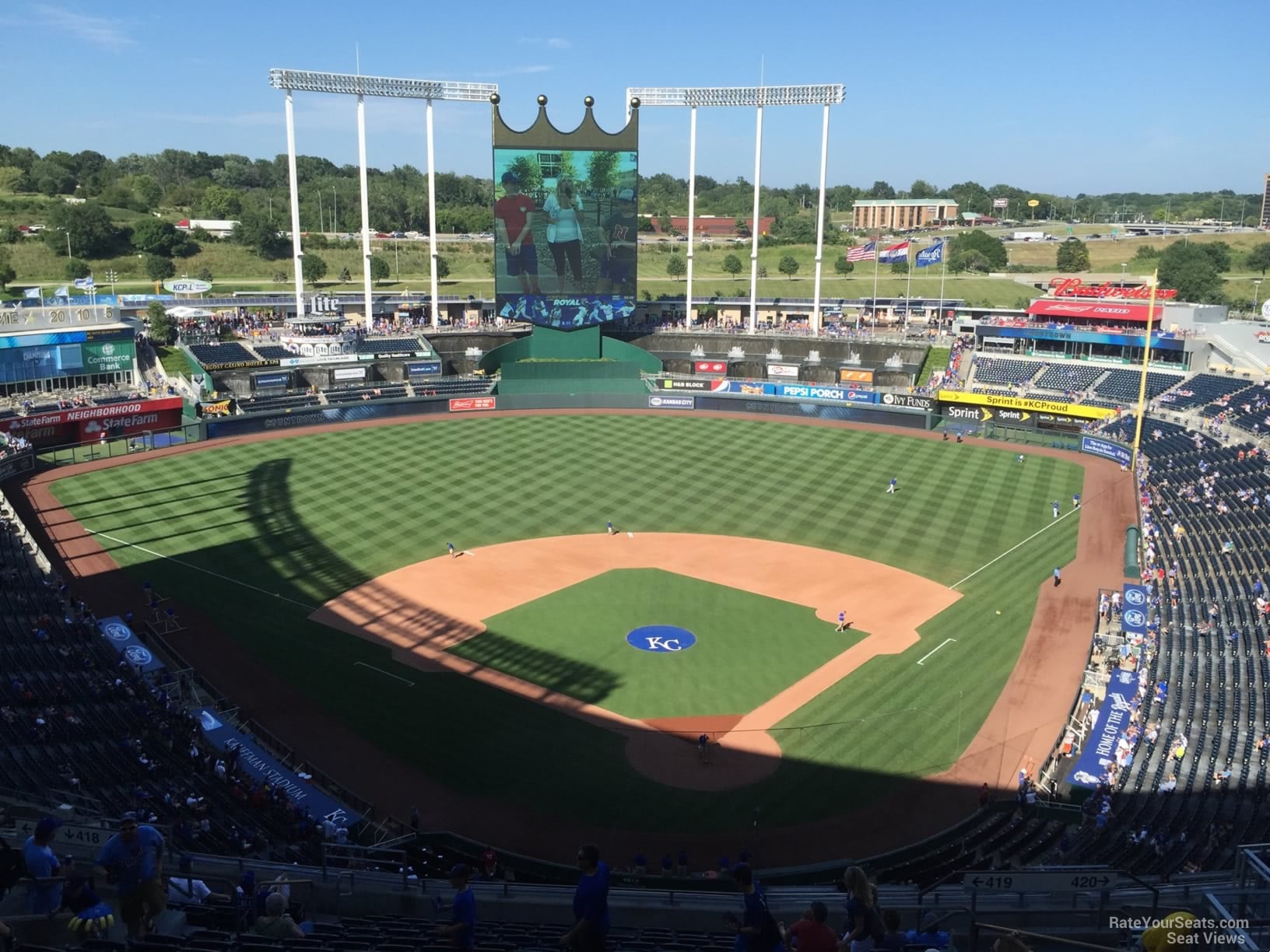 section 419, row hh seat view  - kauffman stadium