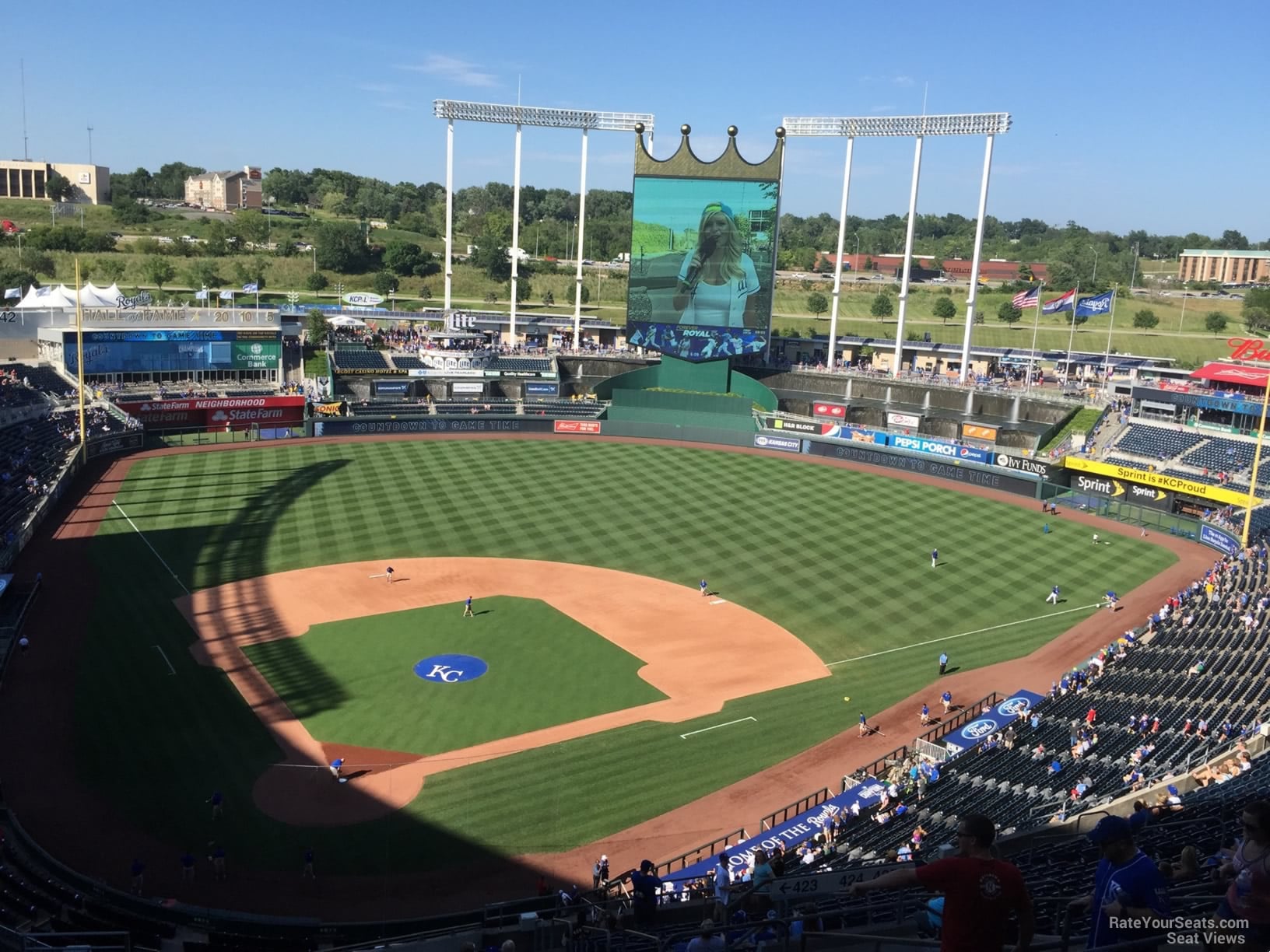 section 423, row hh seat view  - kauffman stadium