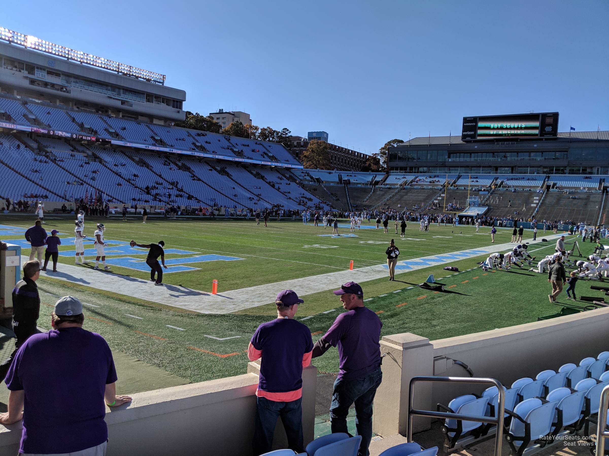 section 100, row f seat view  - kenan stadium