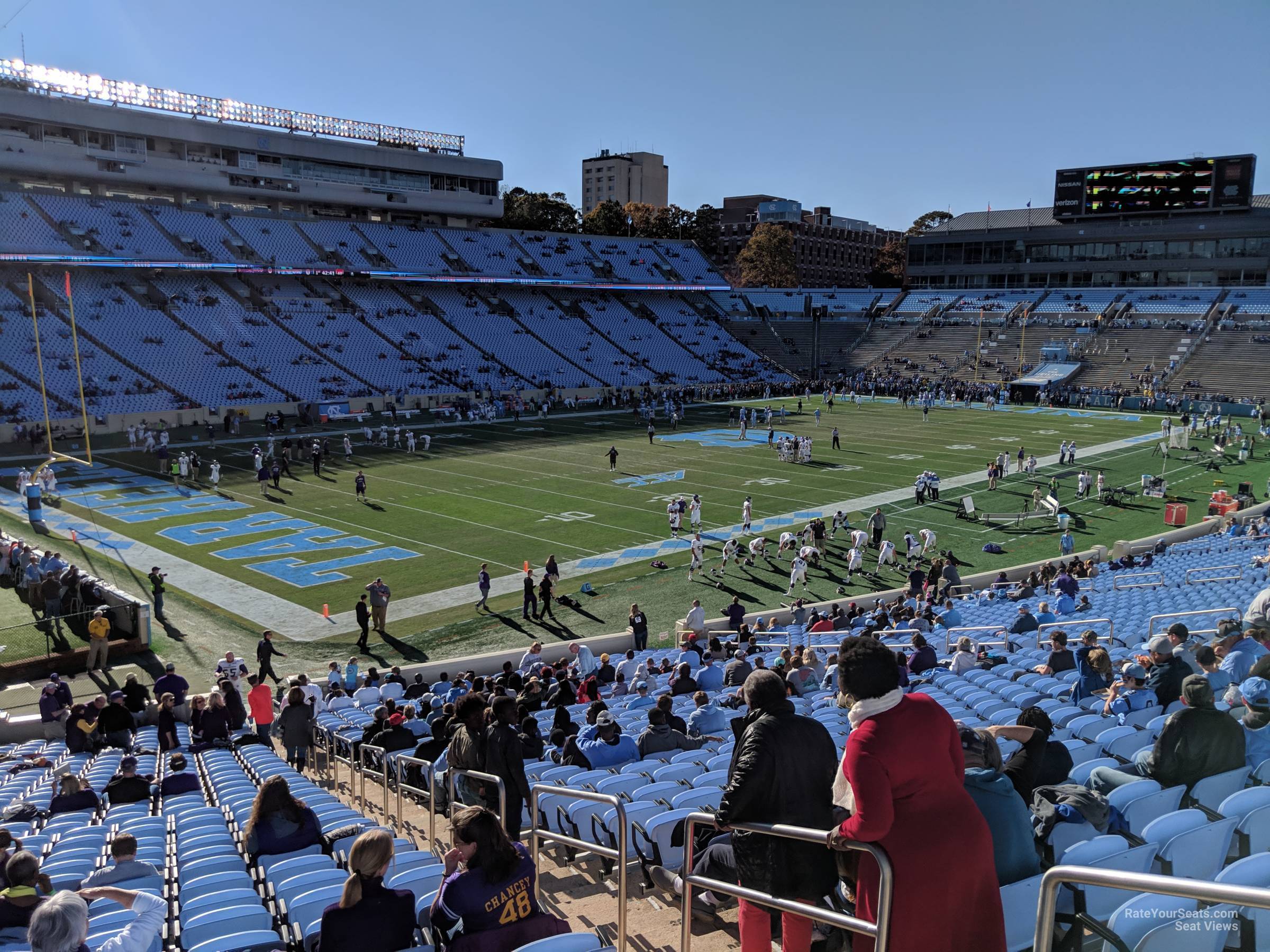 section 100, row kk seat view  - kenan memorial stadium