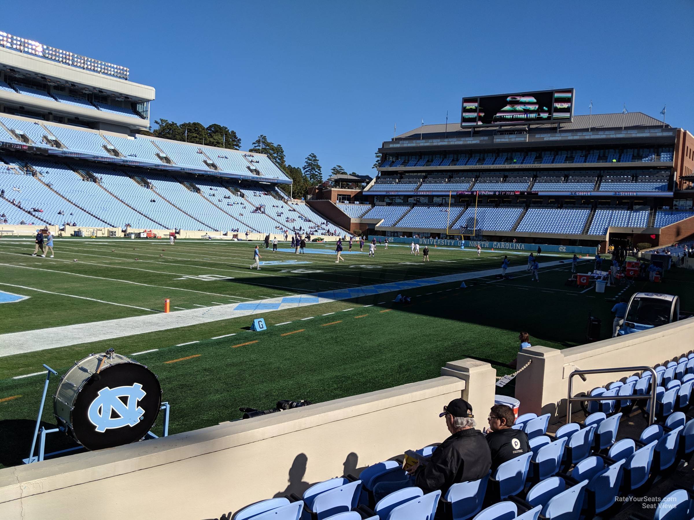 section 120, row f seat view  - kenan memorial stadium