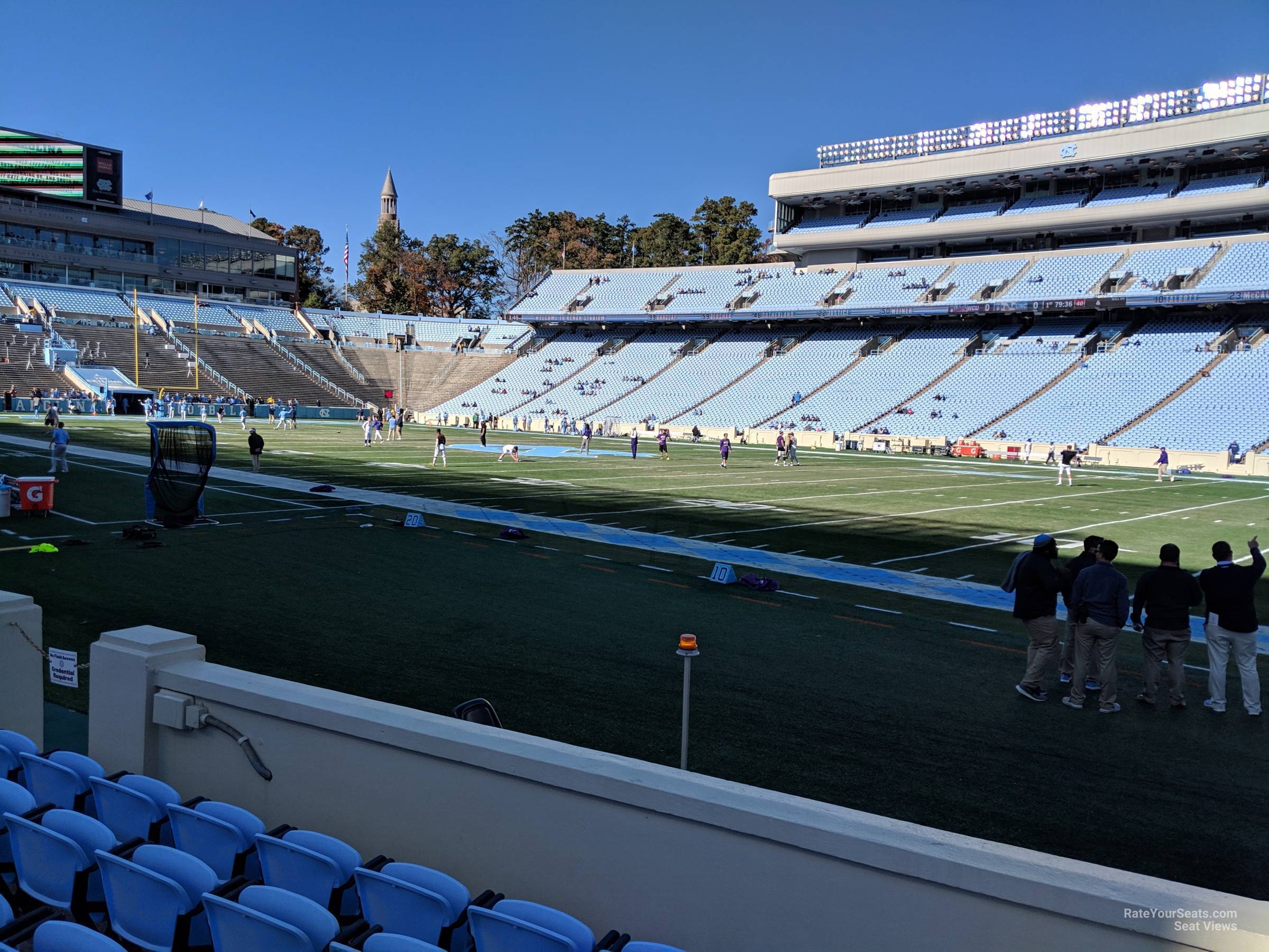 section 129, row f seat view  - kenan memorial stadium