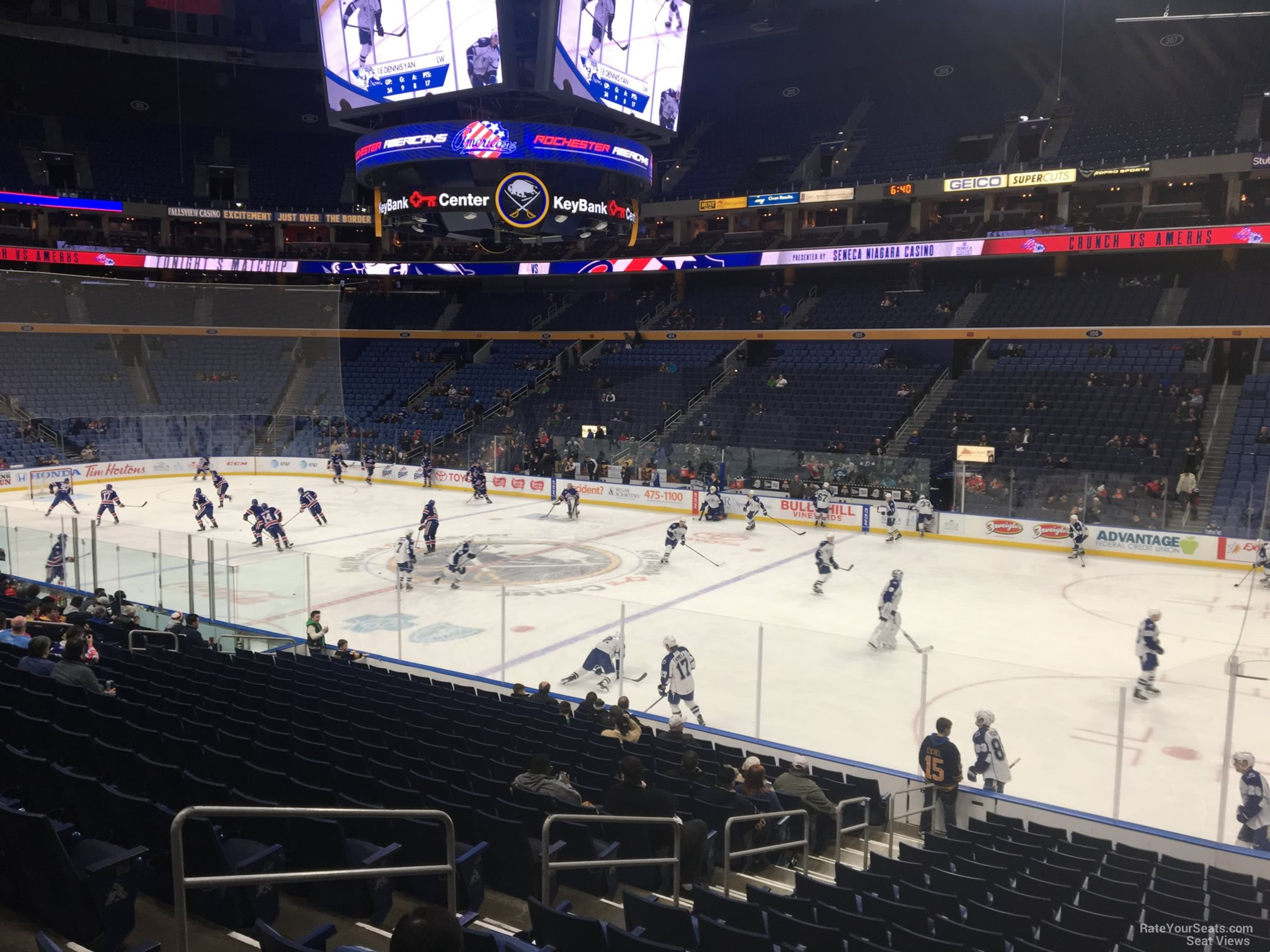 section 115, row 22 seat view  for hockey - keybank center
