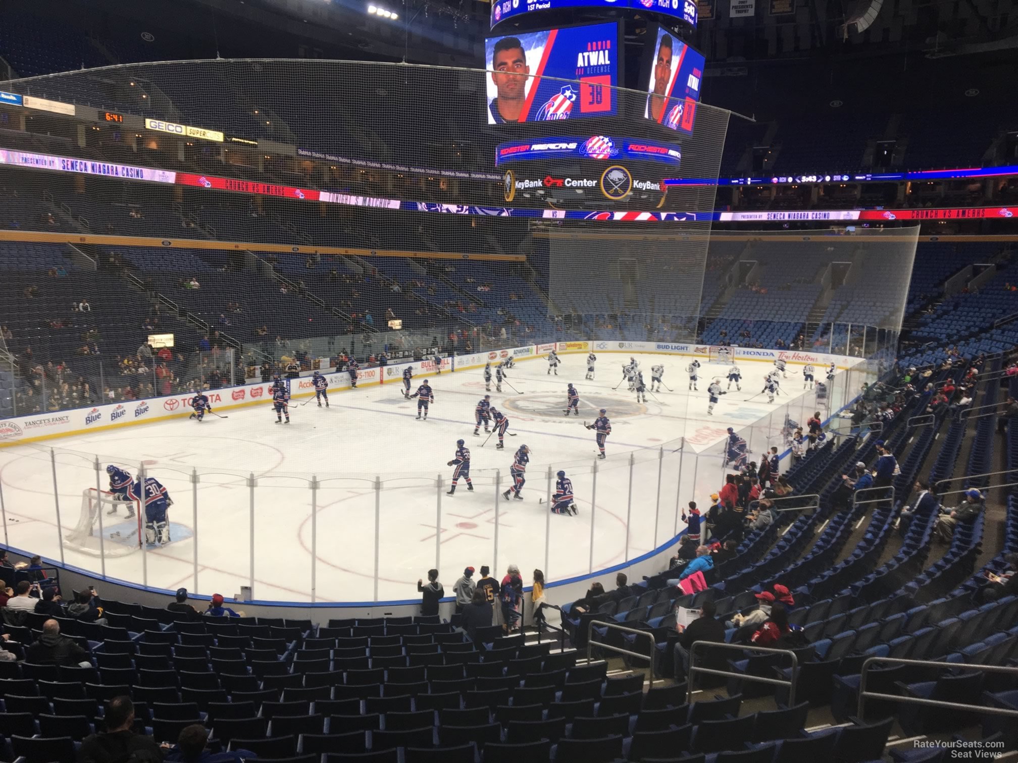 section 121, row 22 seat view  for hockey - keybank center