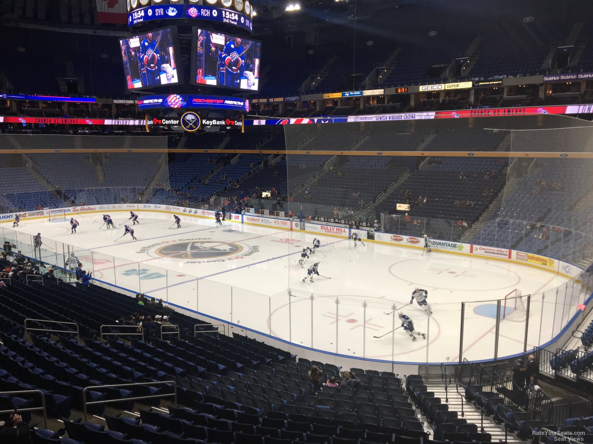 section 214, row 4 seat view  for hockey - keybank center