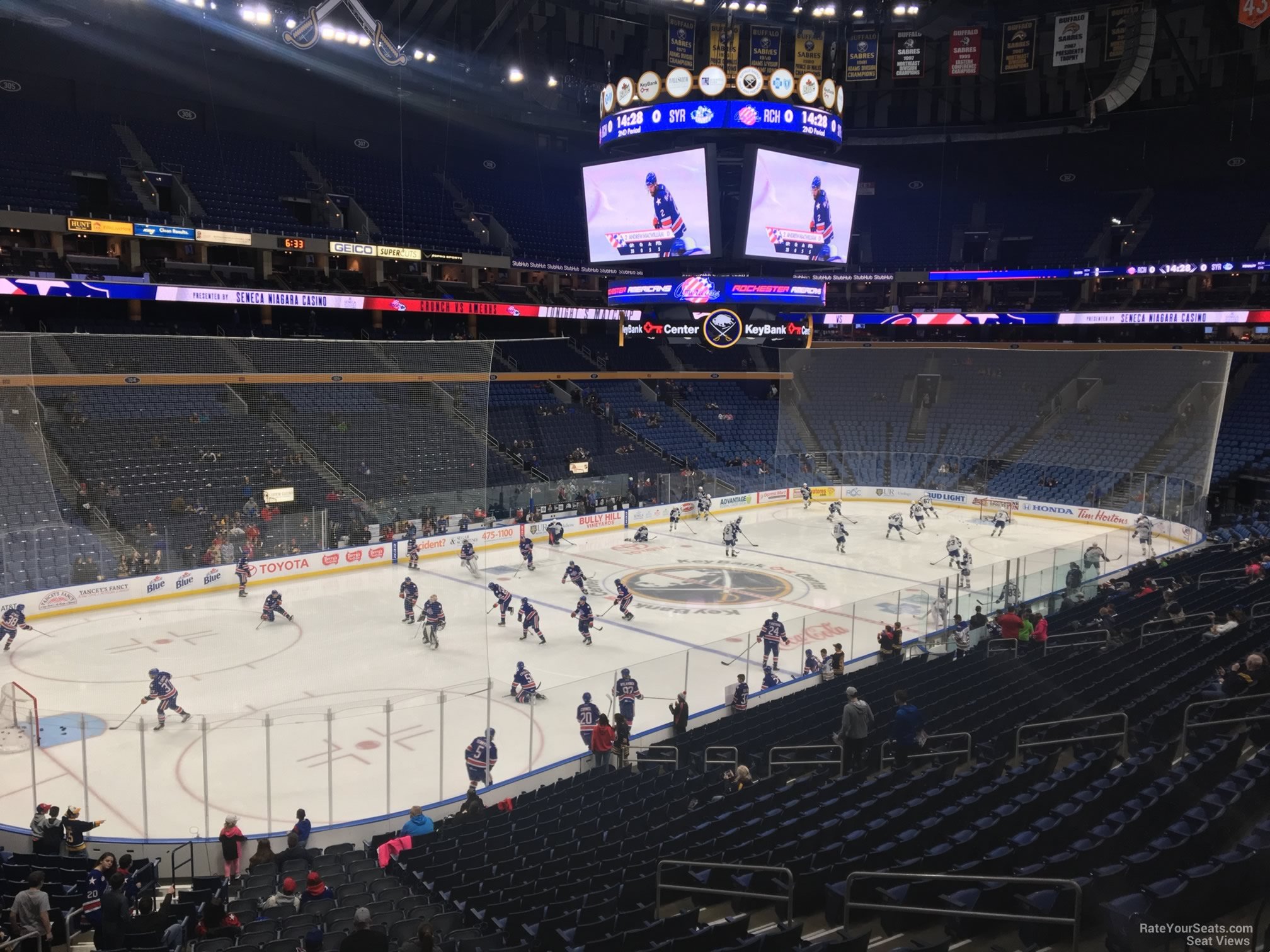 section 222, row 4 seat view  for hockey - keybank center