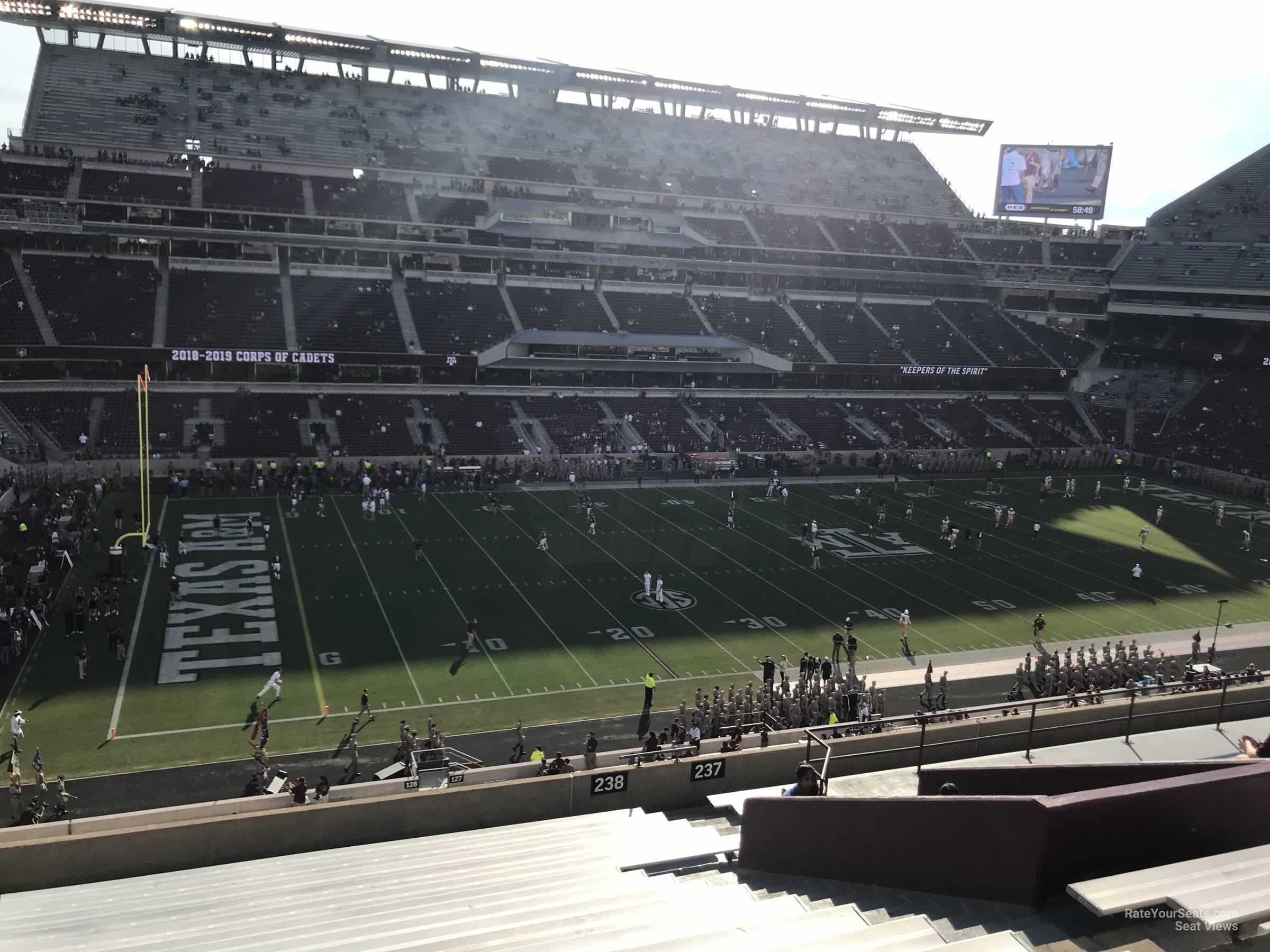 section 238, row 20 seat view  - kyle field