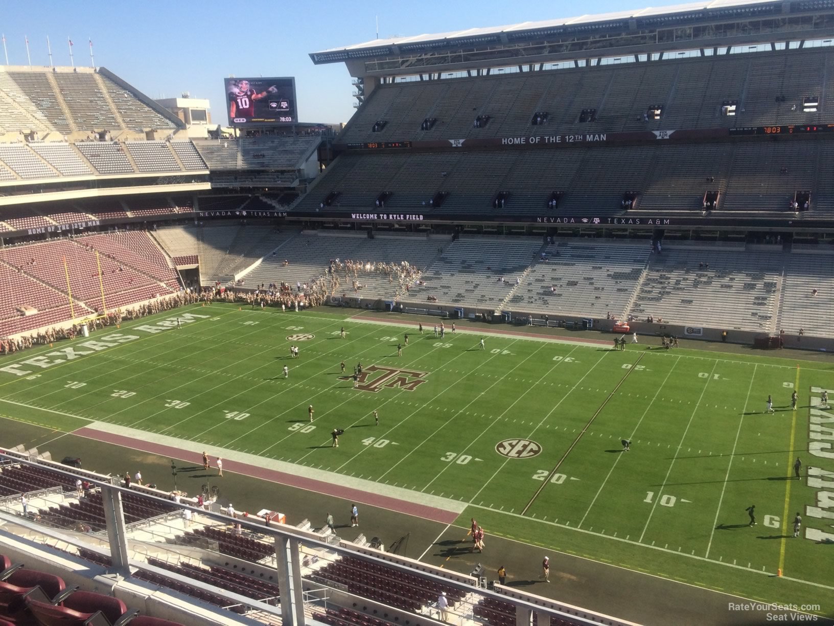 section 303, row 3 seat view  - kyle field