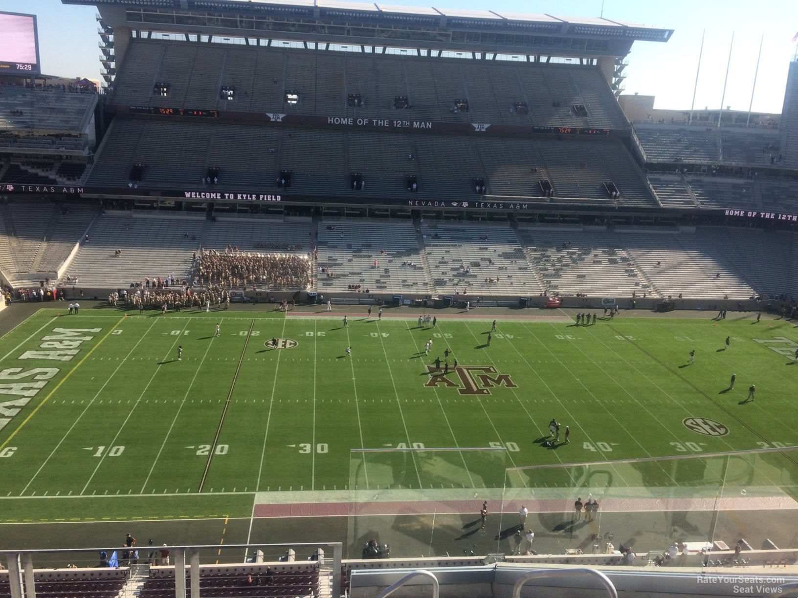 section 308, row 3 seat view  - kyle field