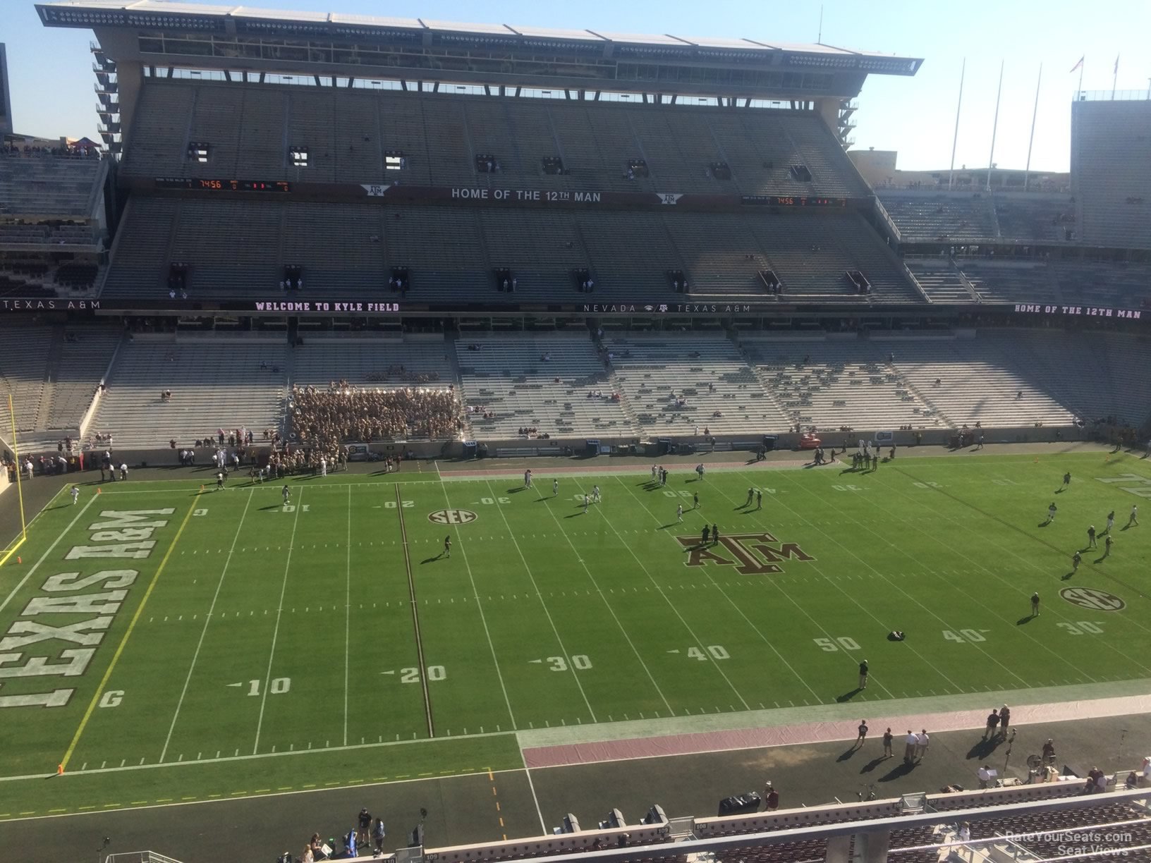 section 309, row 3 seat view  - kyle field