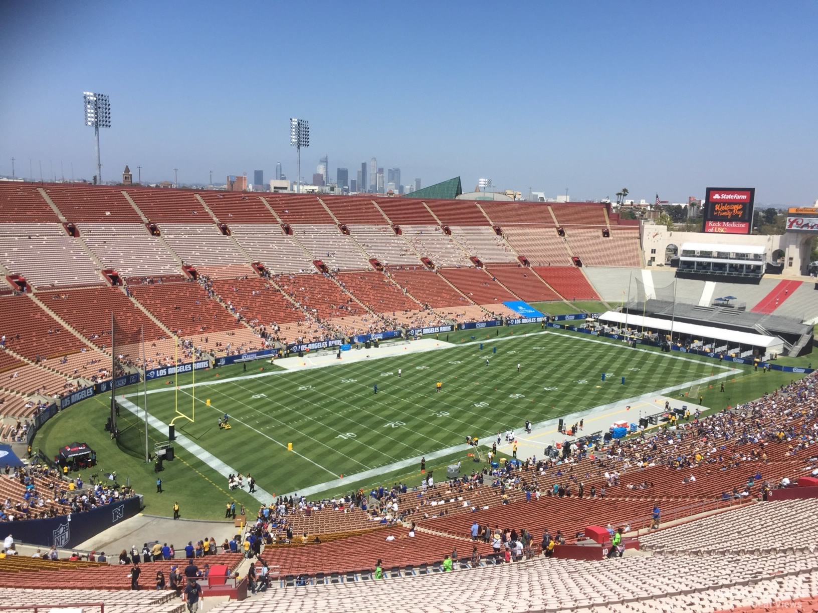 section 310, row 22 seat view  - los angeles memorial coliseum