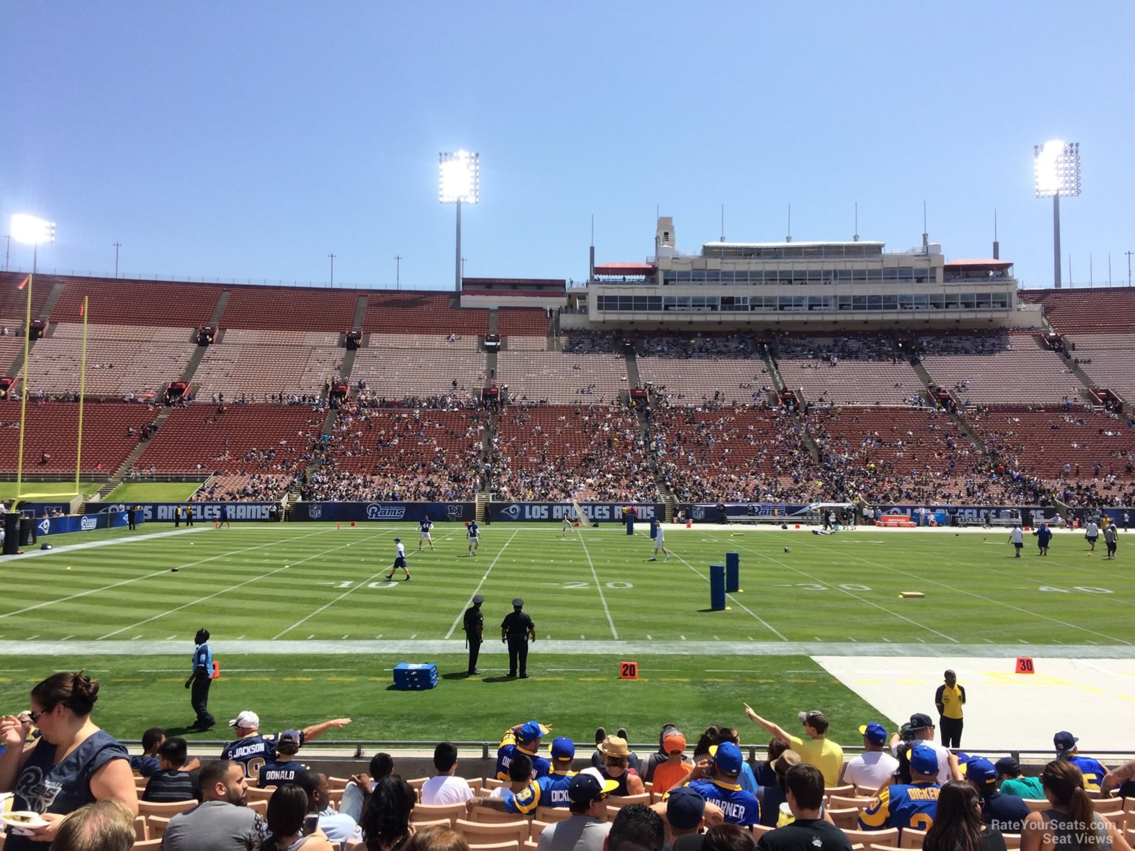 section 123b, row 10 seat view  - los angeles memorial coliseum