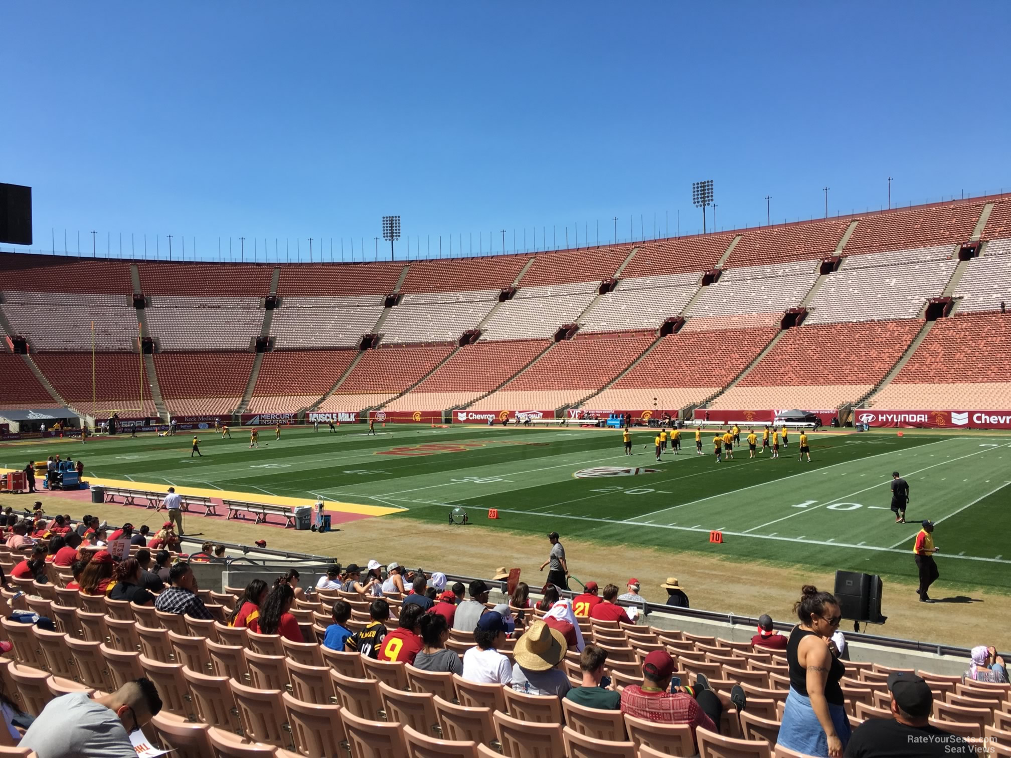 section 103b, row 15 seat view  - los angeles memorial coliseum