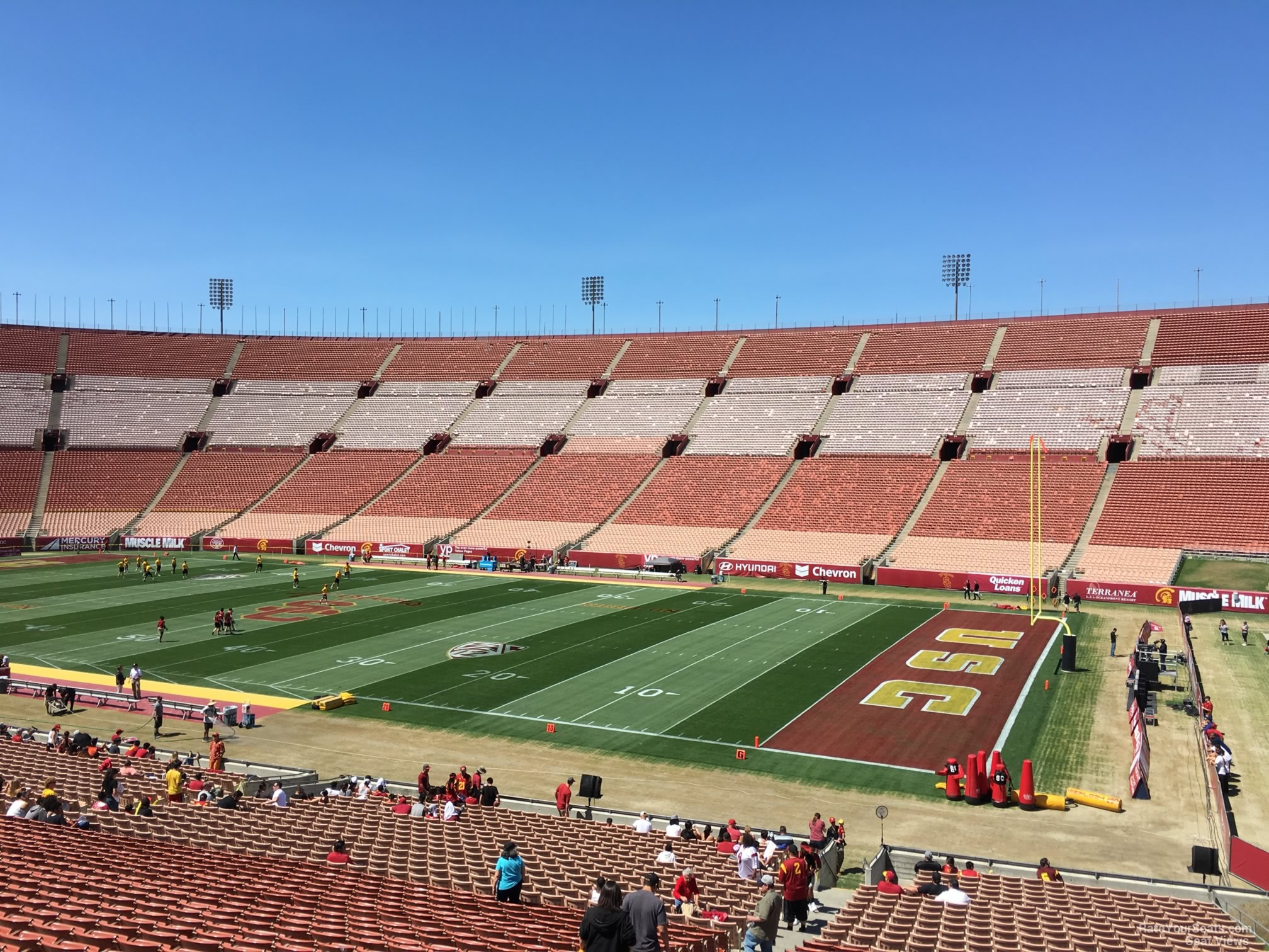 section 203b, row 2 seat view  - los angeles memorial coliseum