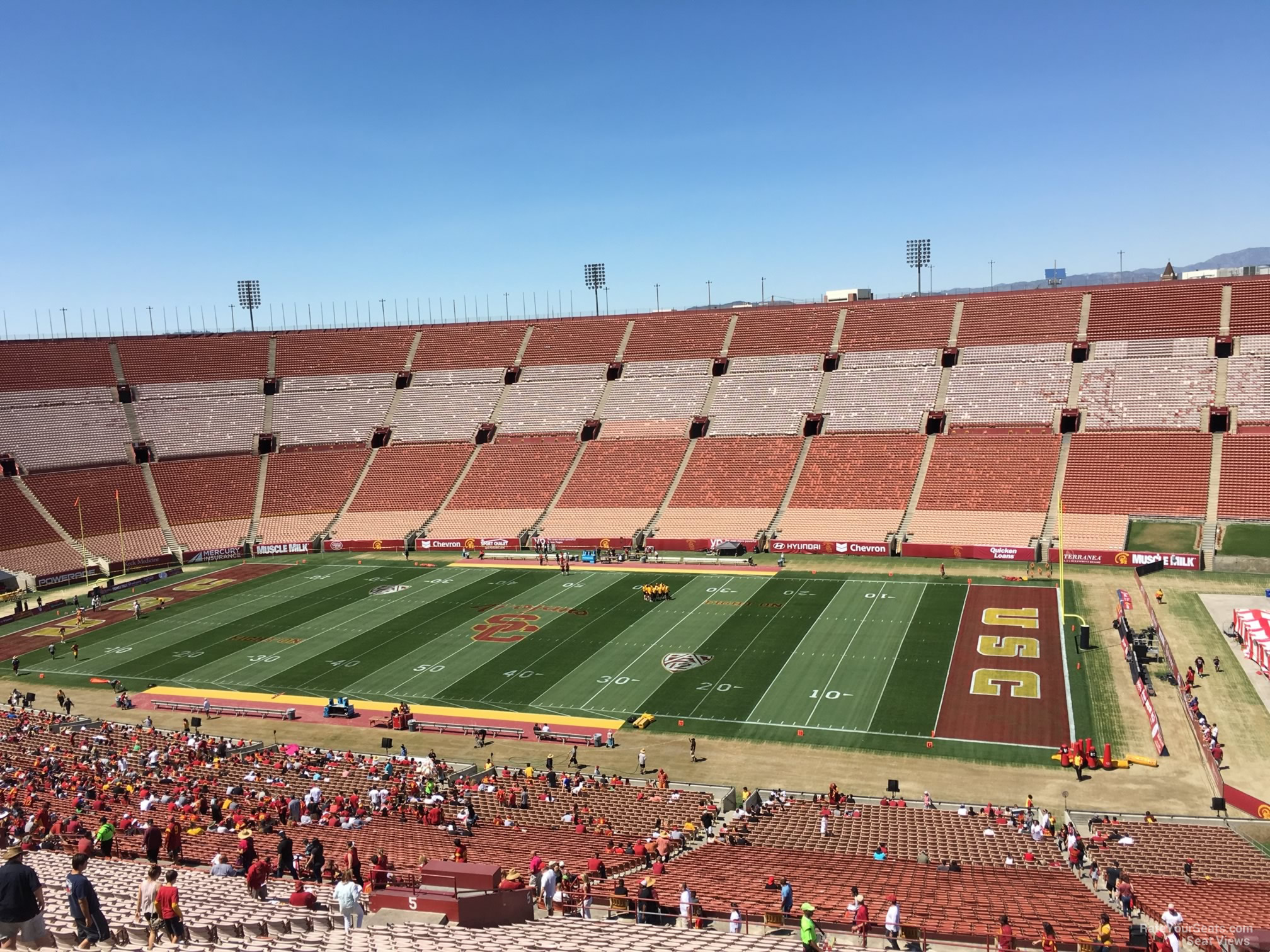 section 303b, row 7 seat view  - los angeles memorial coliseum