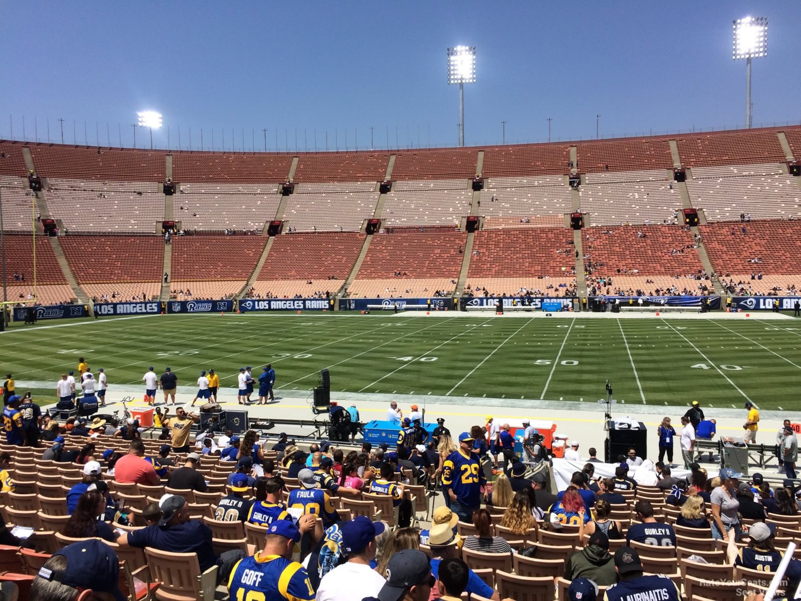 section 106b, row 20 seat view  - los angeles memorial coliseum