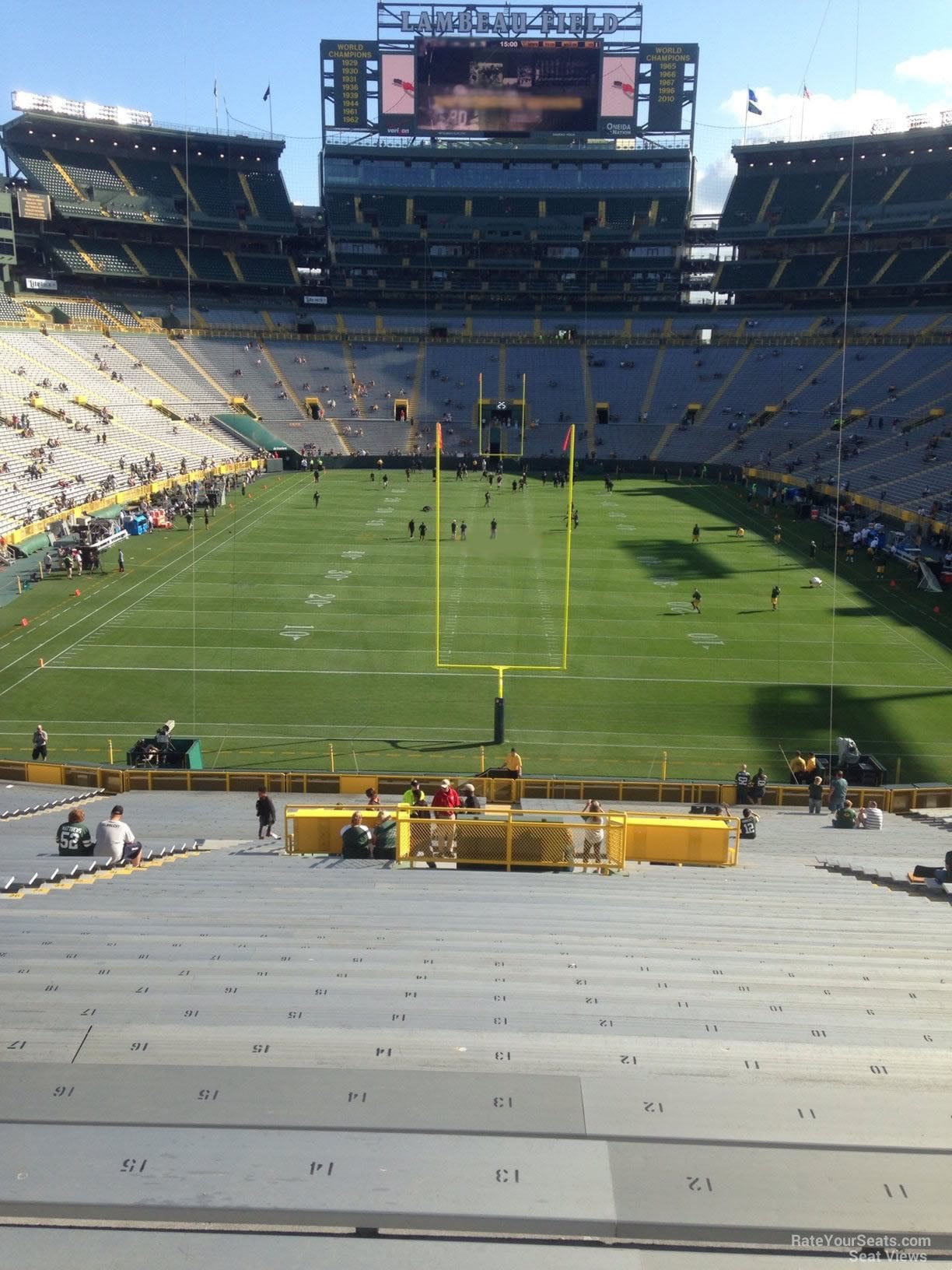 section 100, row 55 seat view  for football - lambeau field