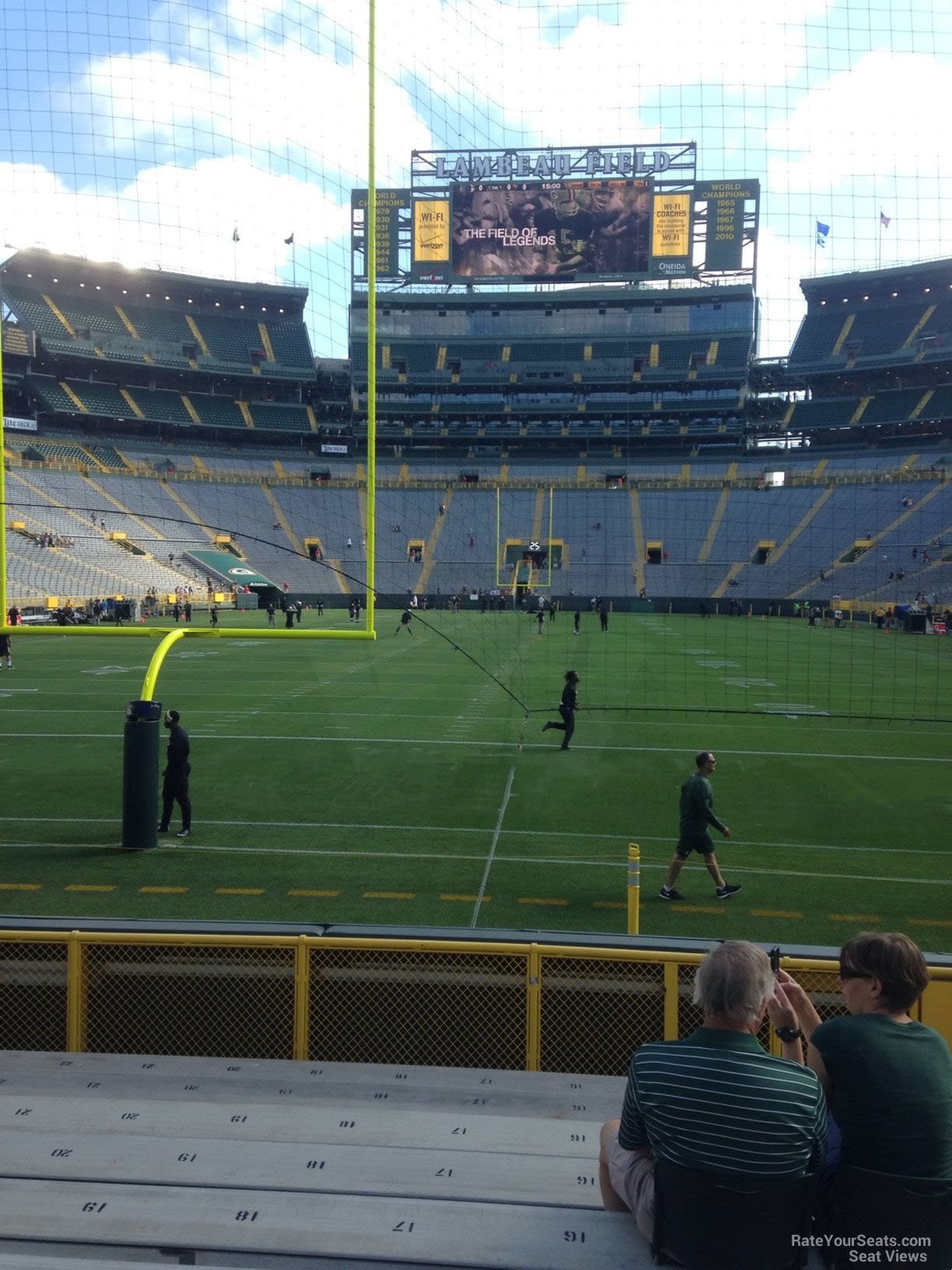 section 102, row 10 seat view  - lambeau field