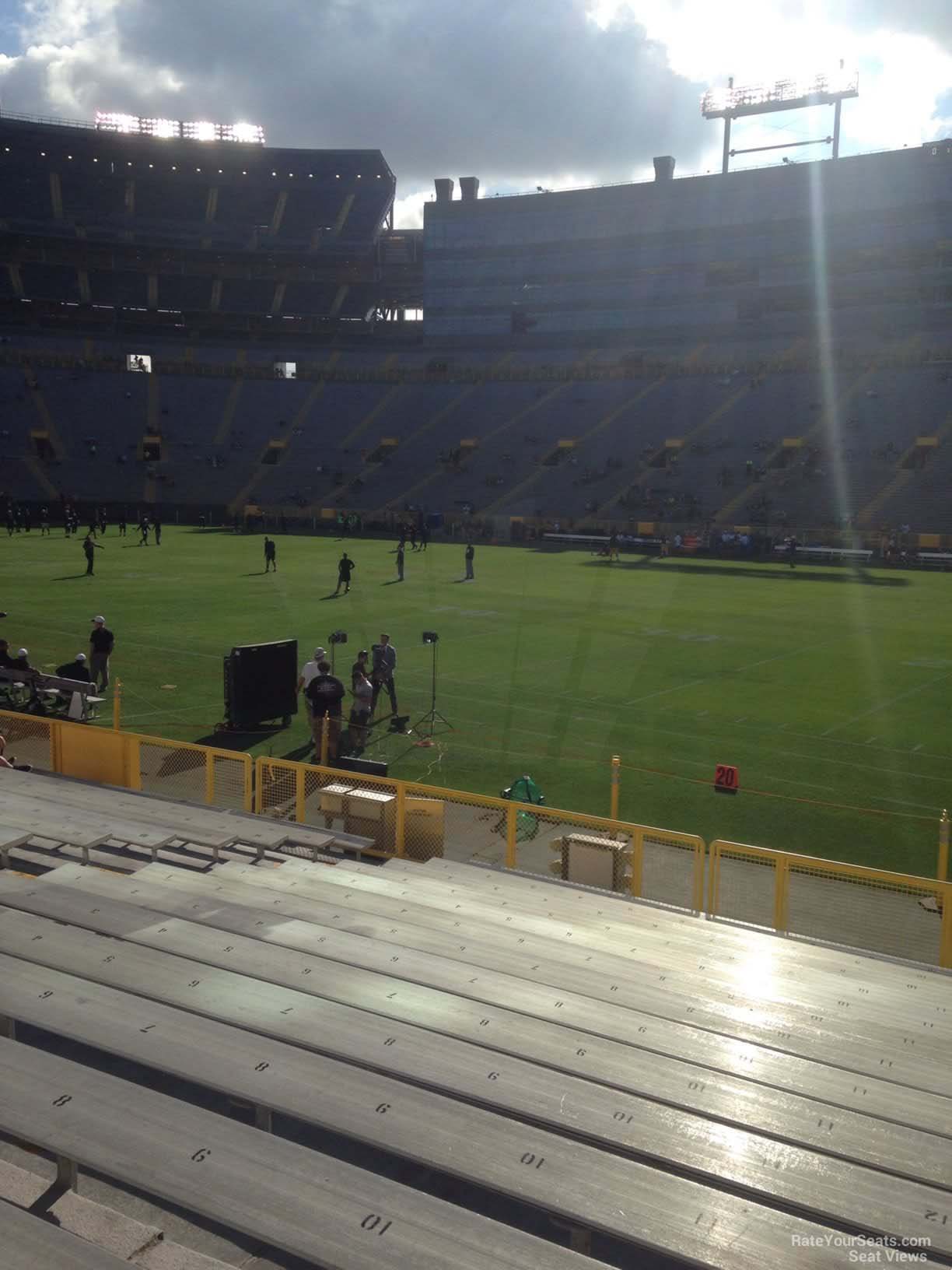 section 113, row 20 seat view  for football - lambeau field