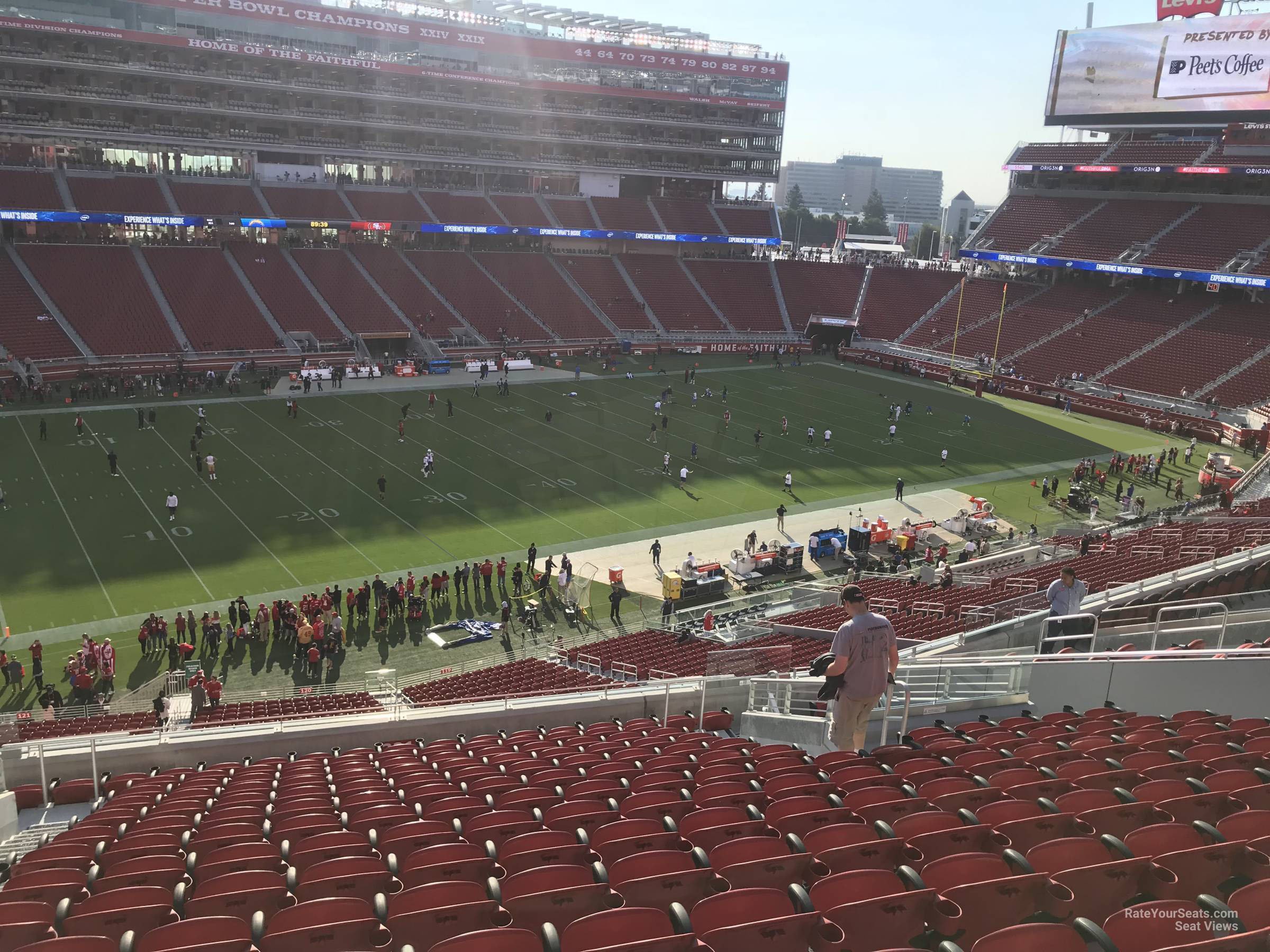 section 221, row 15 seat view  for football - levi