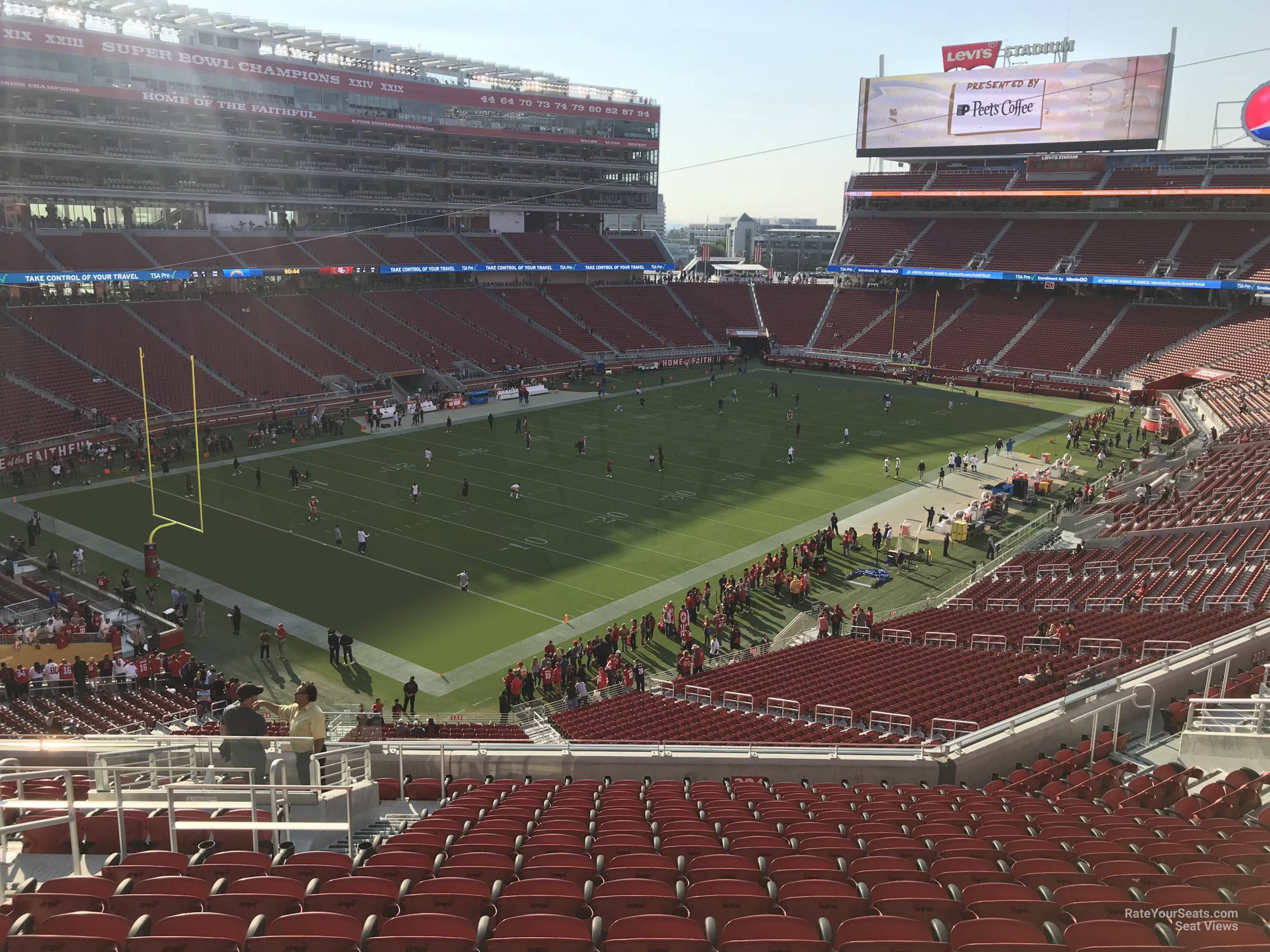 section 224, row 15 seat view  for football - levi's stadium