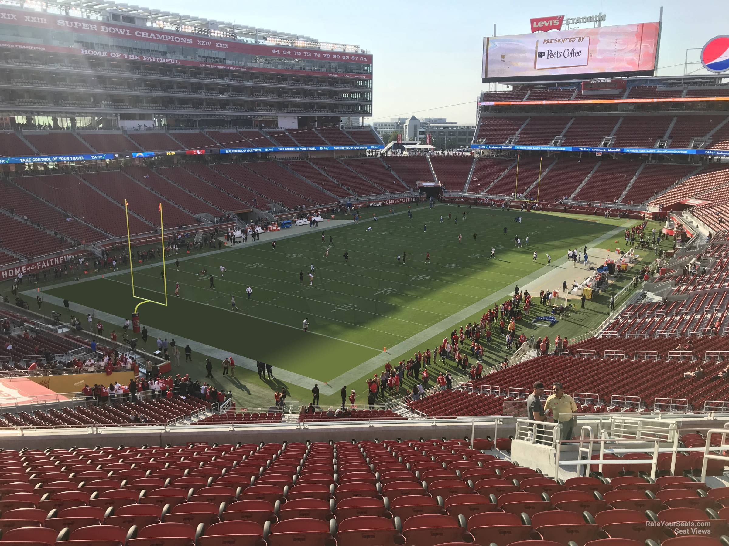 section 225, row 15 seat view  for football - levi