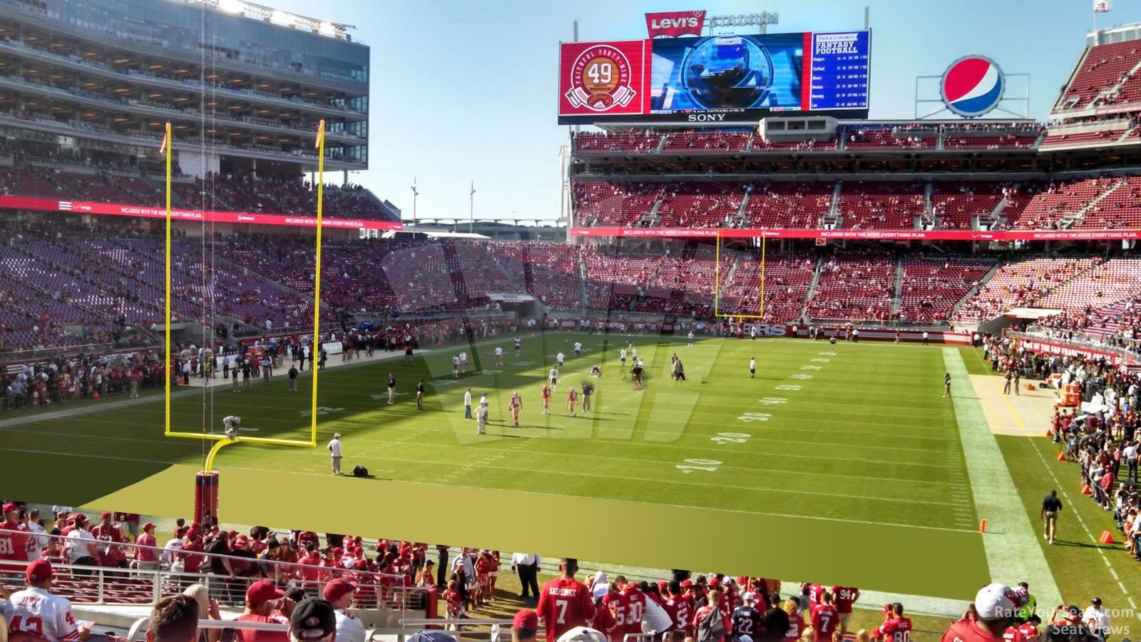 section 125, row 27 seat view  for football - levi