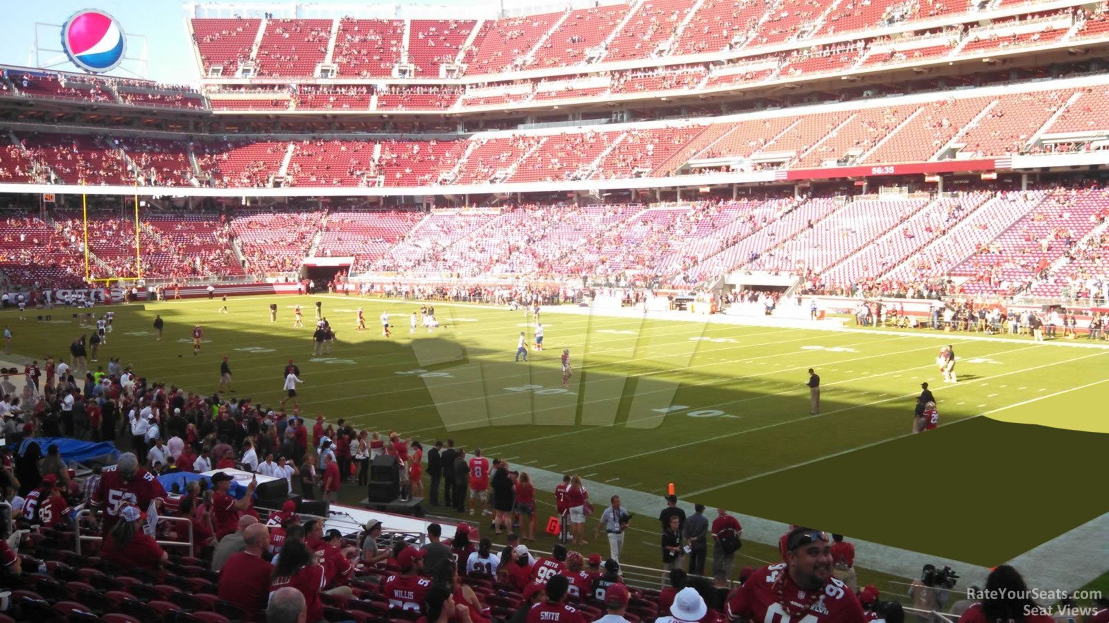 section 132, row 19 seat view  for football - levi