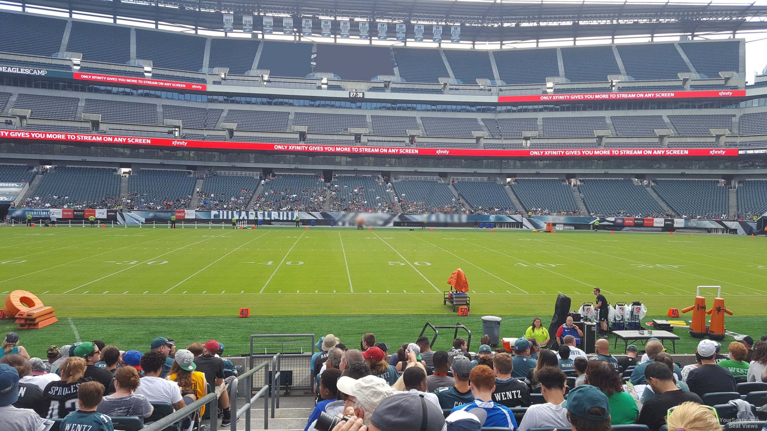 section 101, row 12 seat view  for football - lincoln financial field