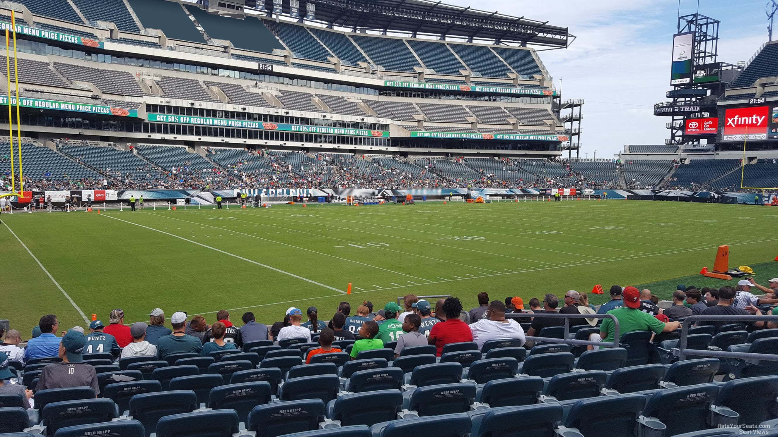 section 115, row 12 seat view  for football - lincoln financial field
