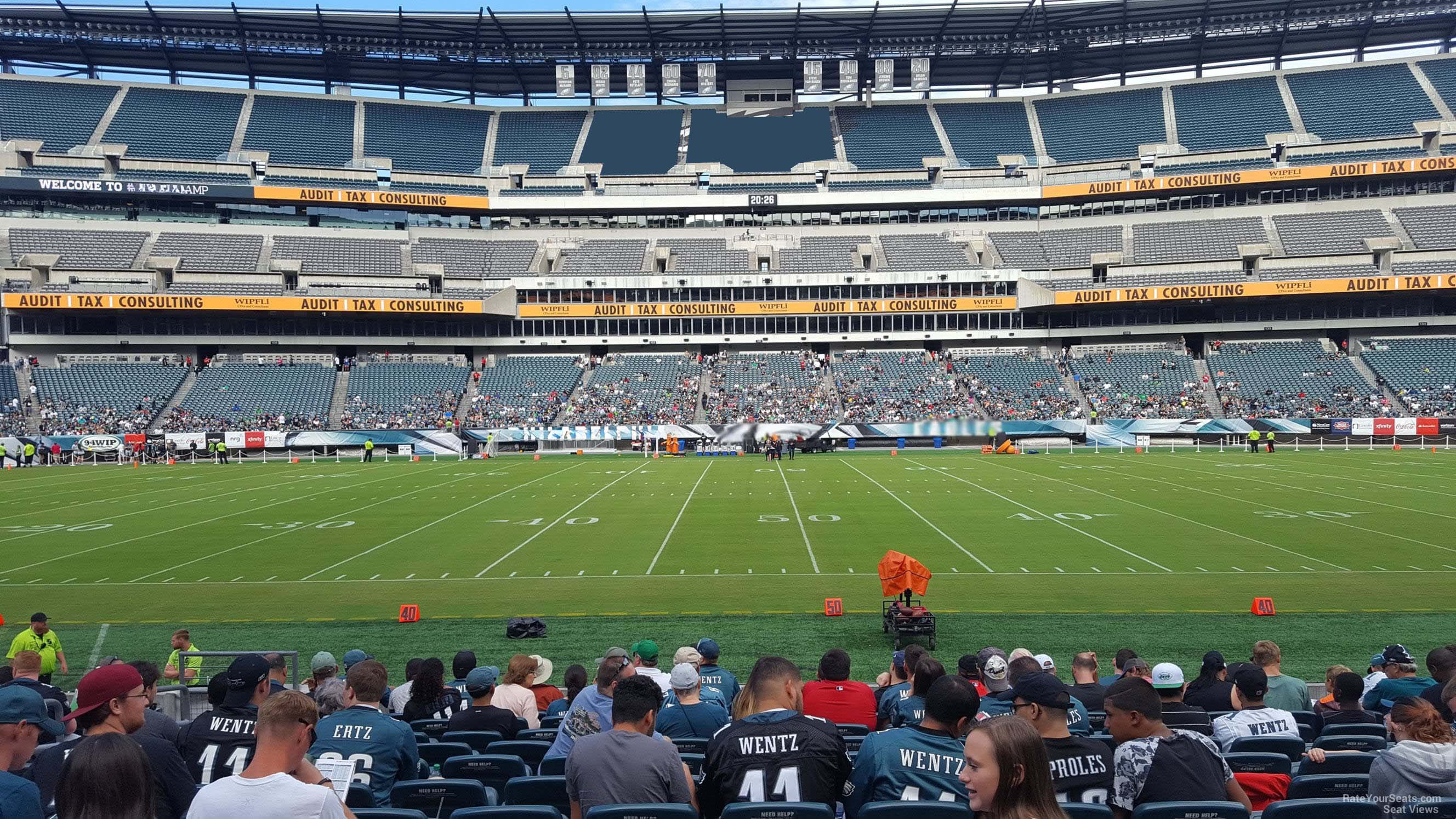 section 120, row 12 seat view  for football - lincoln financial field