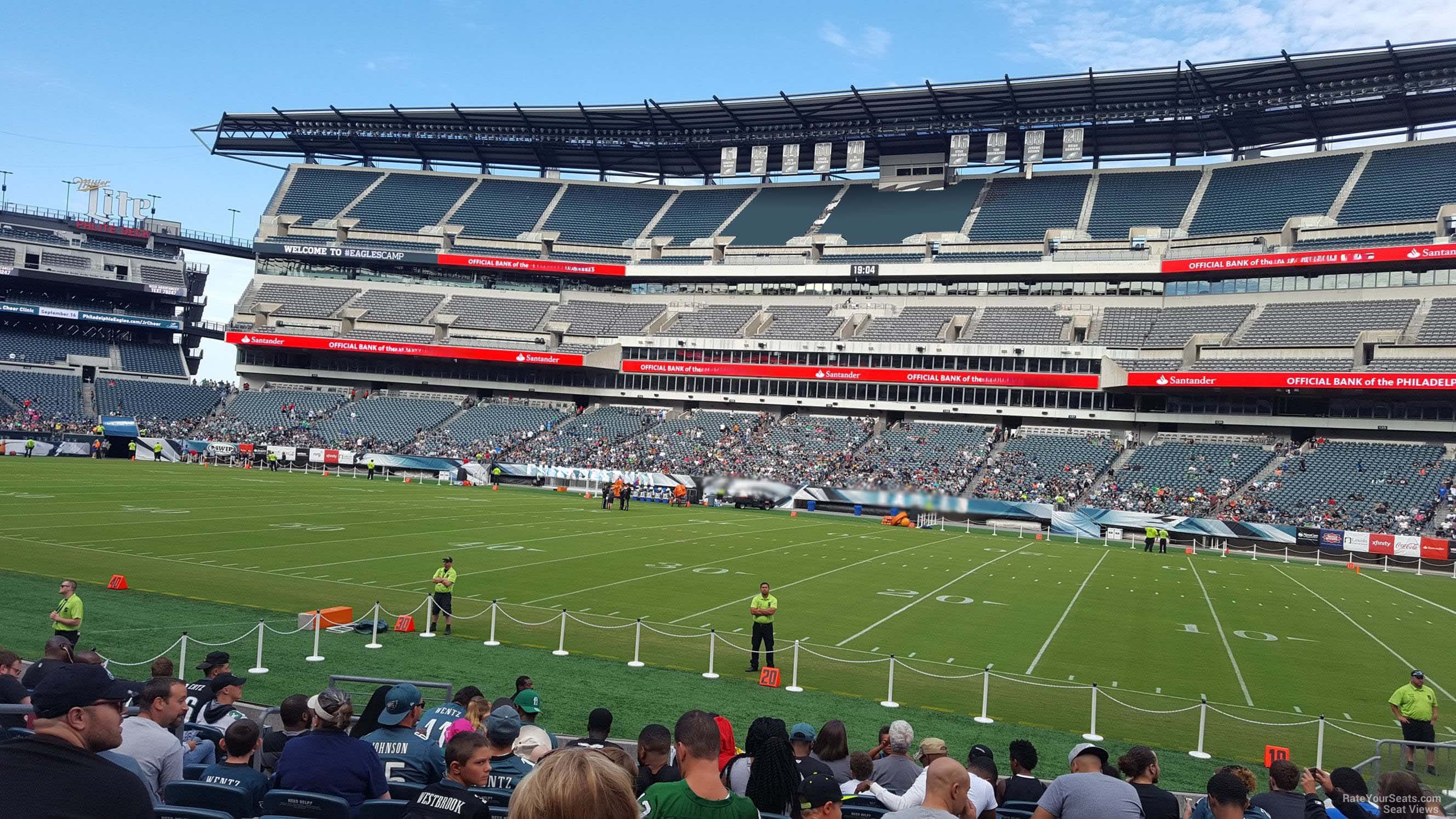 section 123, row 12 seat view  for football - lincoln financial field