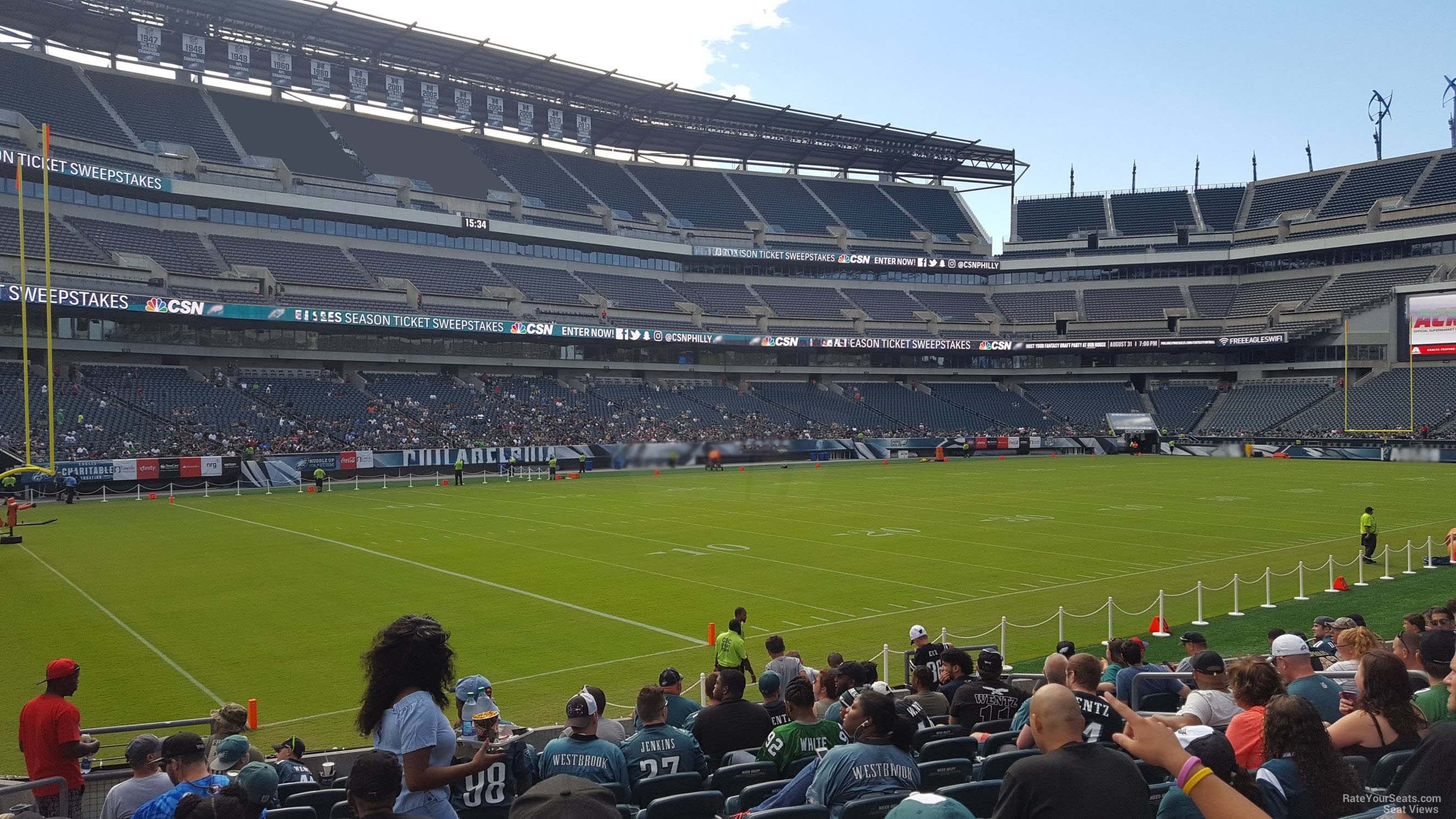 section 134, row 12 seat view  for football - lincoln financial field