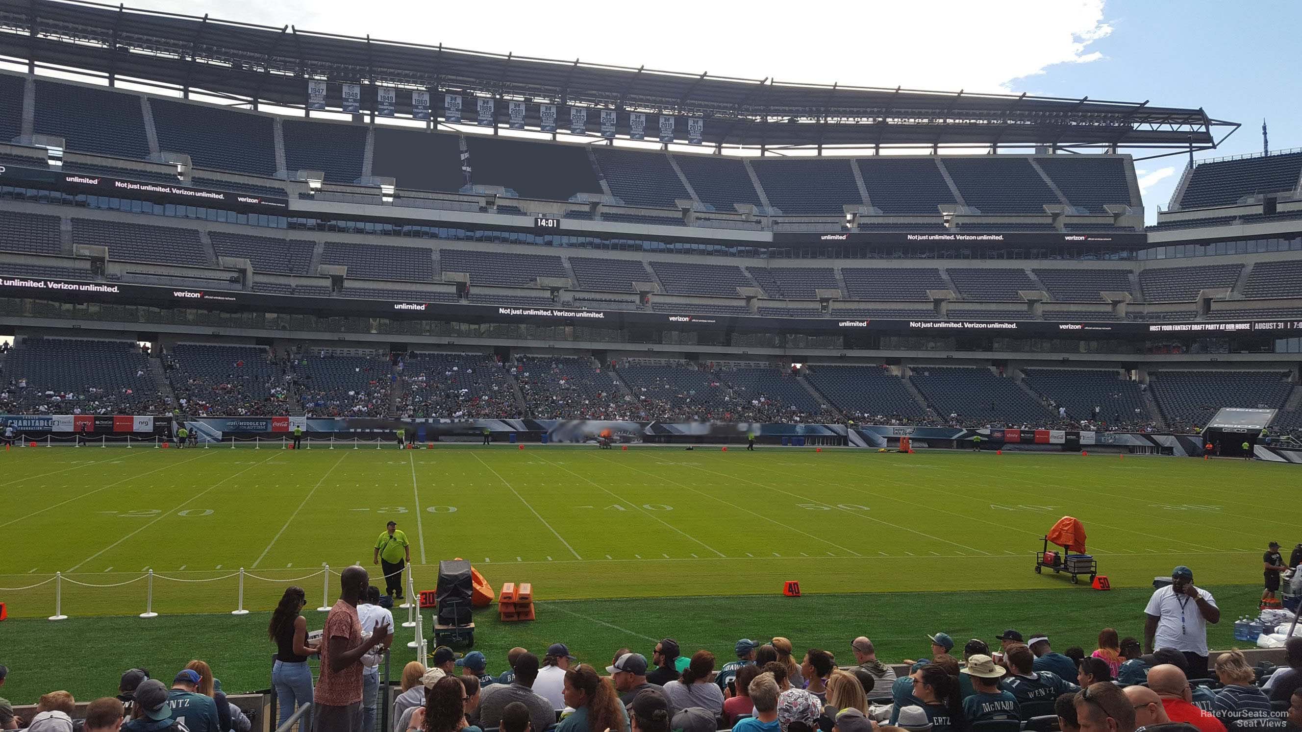 section 138, row 12 seat view  for football - lincoln financial field