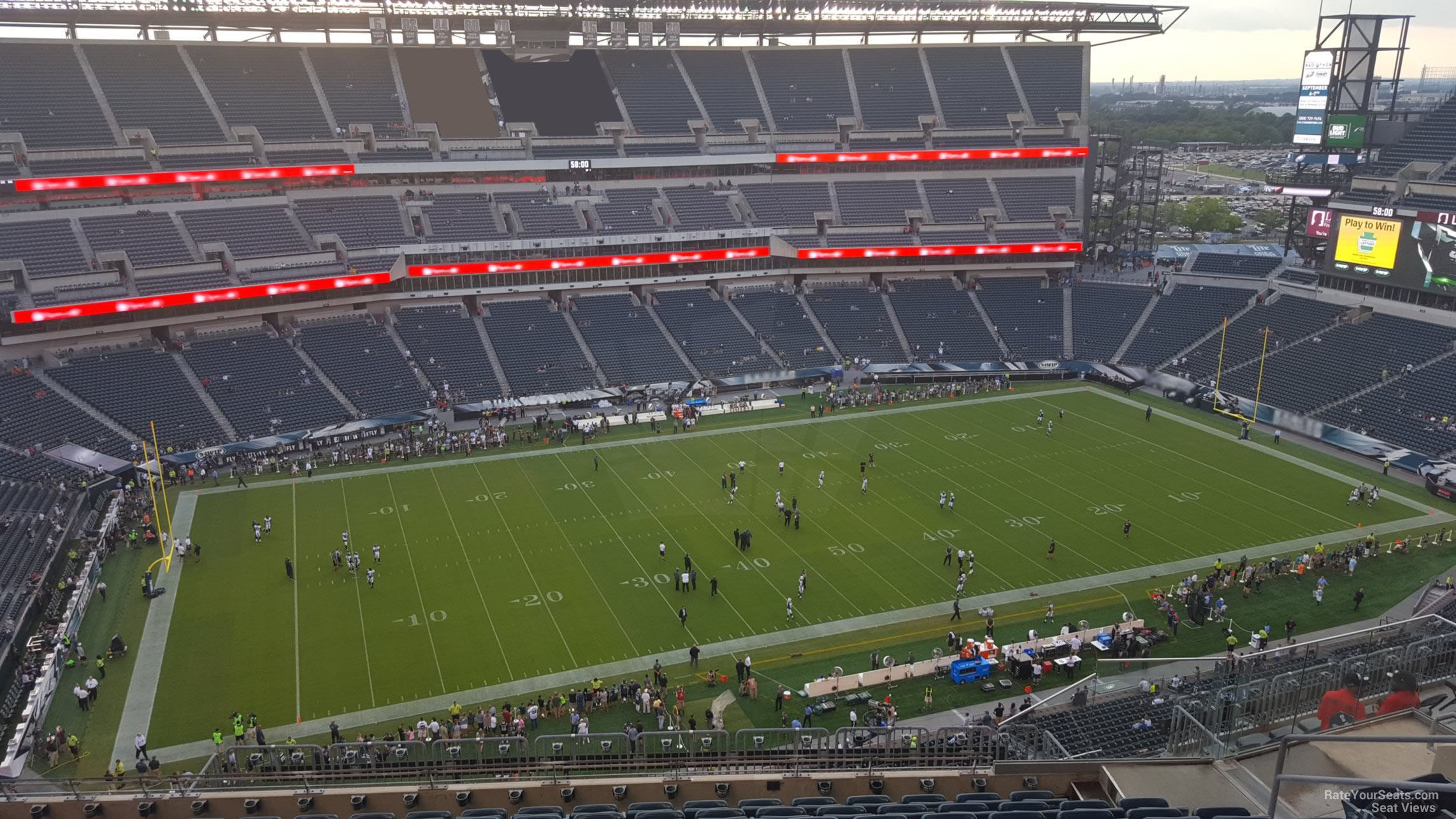section 222, row 15 seat view  for football - lincoln financial field