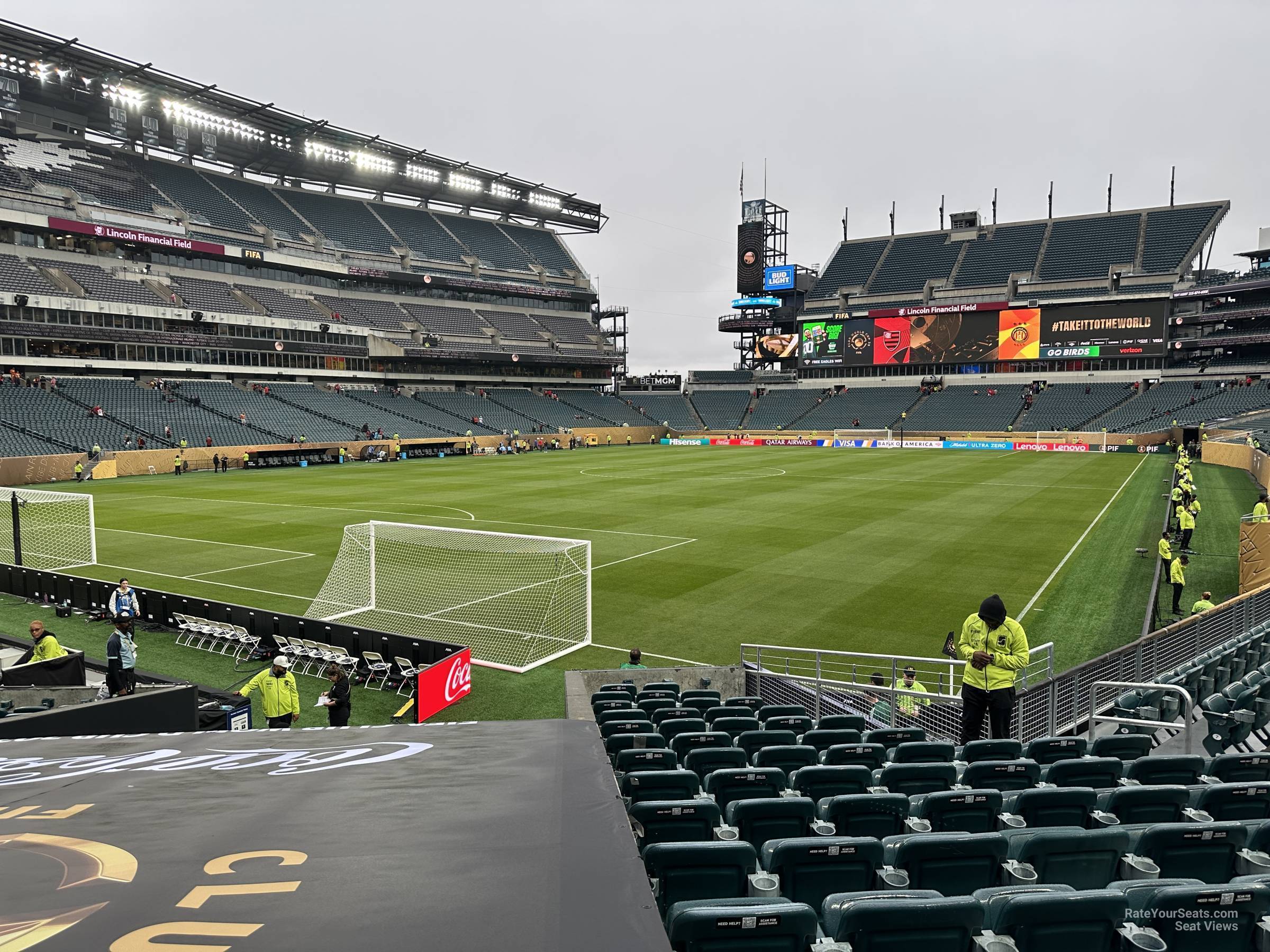 section 114, row 14 seat view  for soccer - lincoln financial field