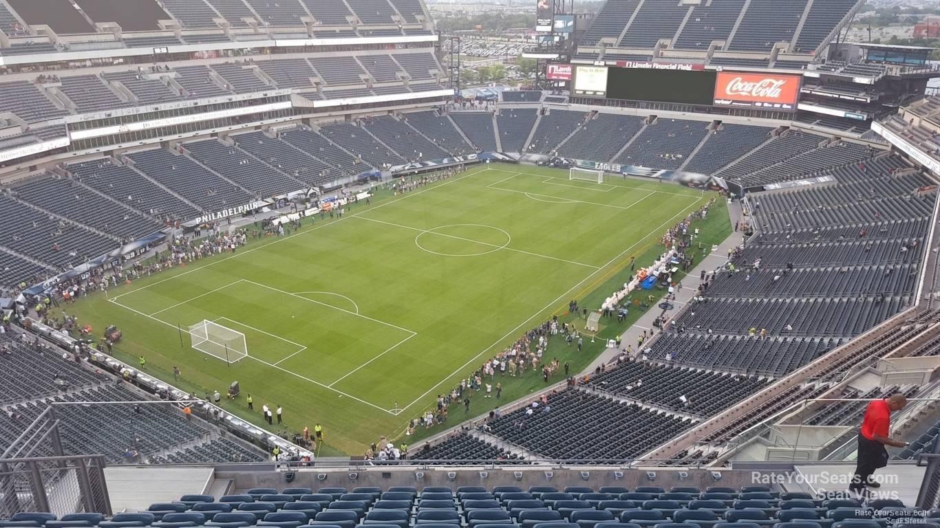 section 218, row 15 seat view  for soccer - lincoln financial field