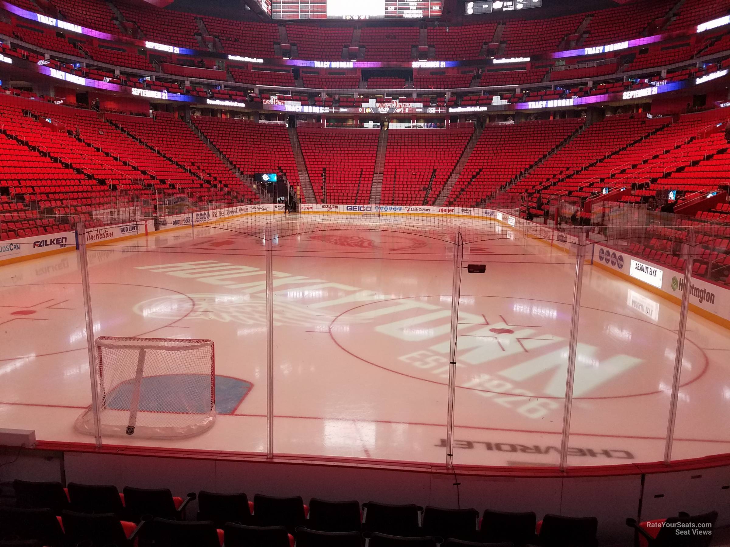 section 102, row 7 seat view  for hockey - little caesars arena
