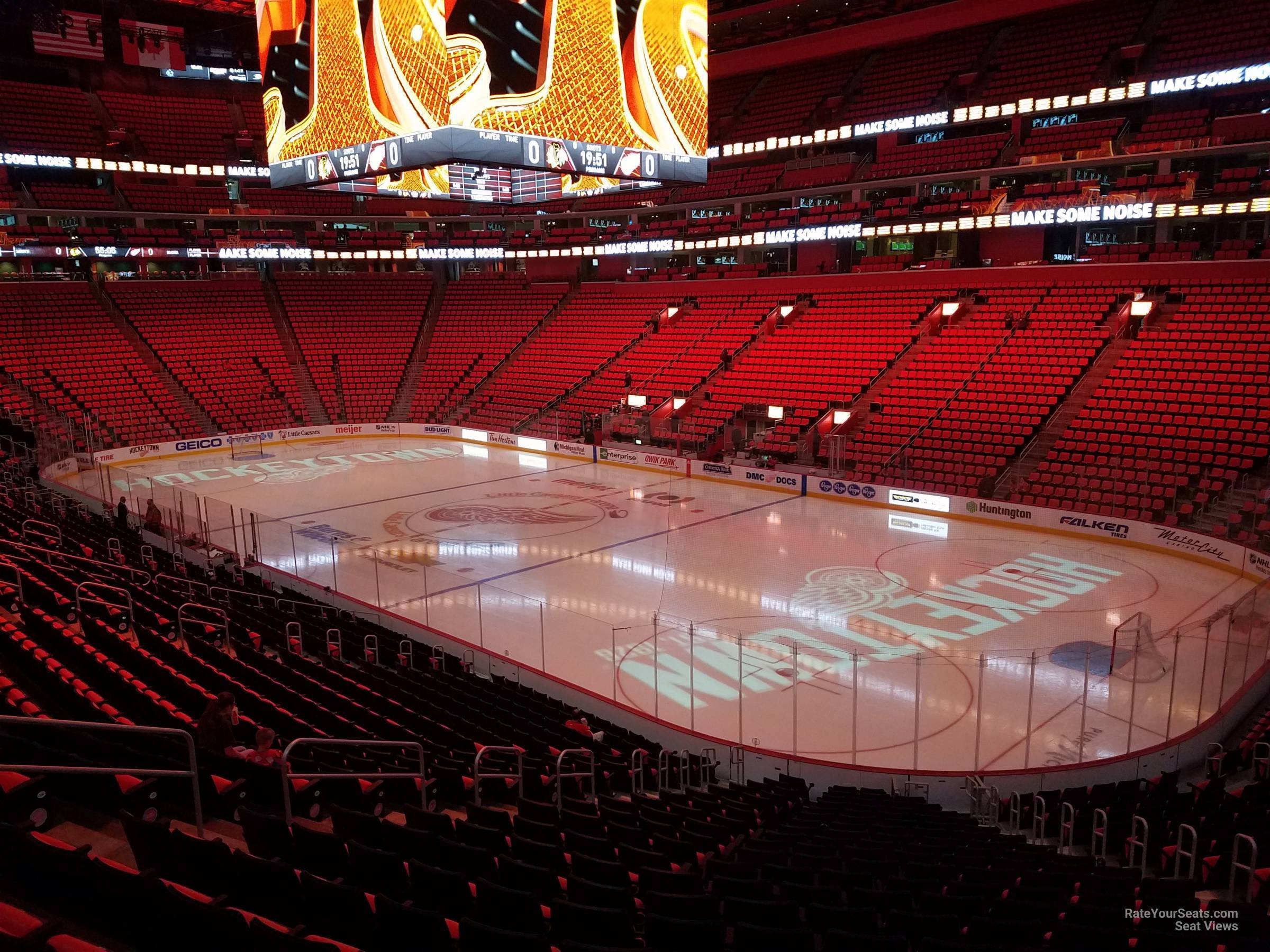 section 105, row 21 seat view  for hockey - little caesars arena