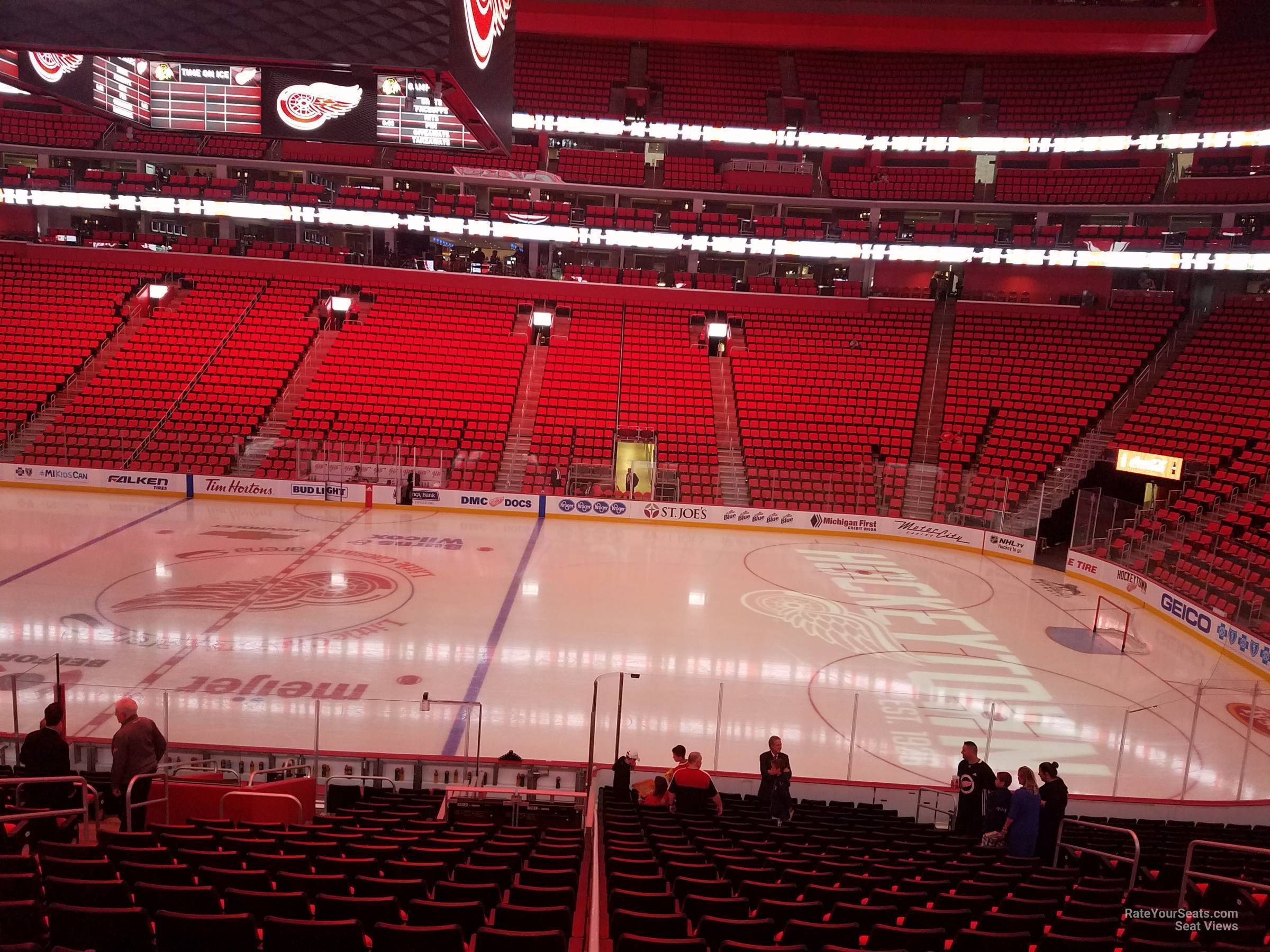 section 121, row 21 seat view  for hockey - little caesars arena