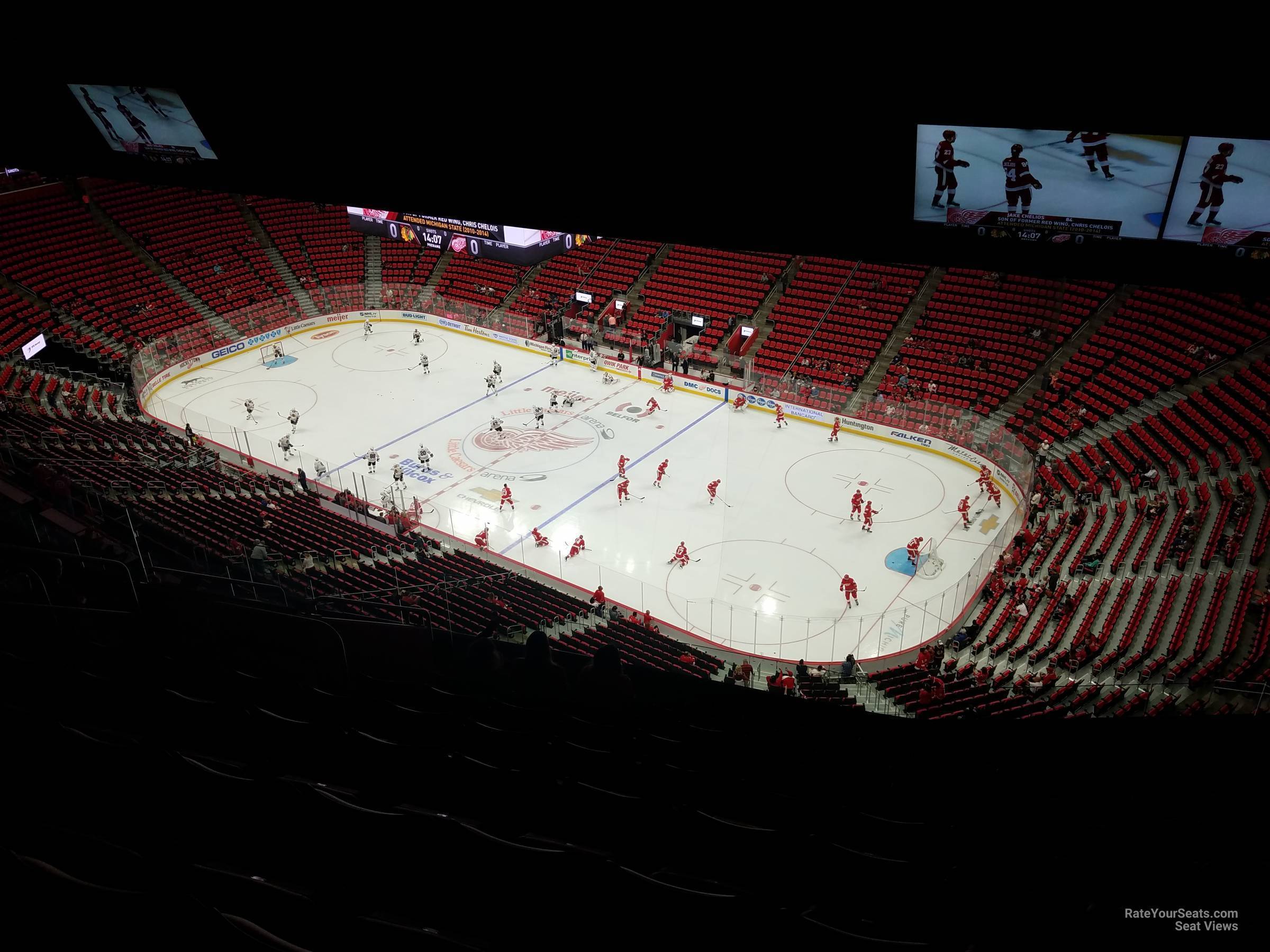 section 208, row 11 seat view  for hockey - little caesars arena