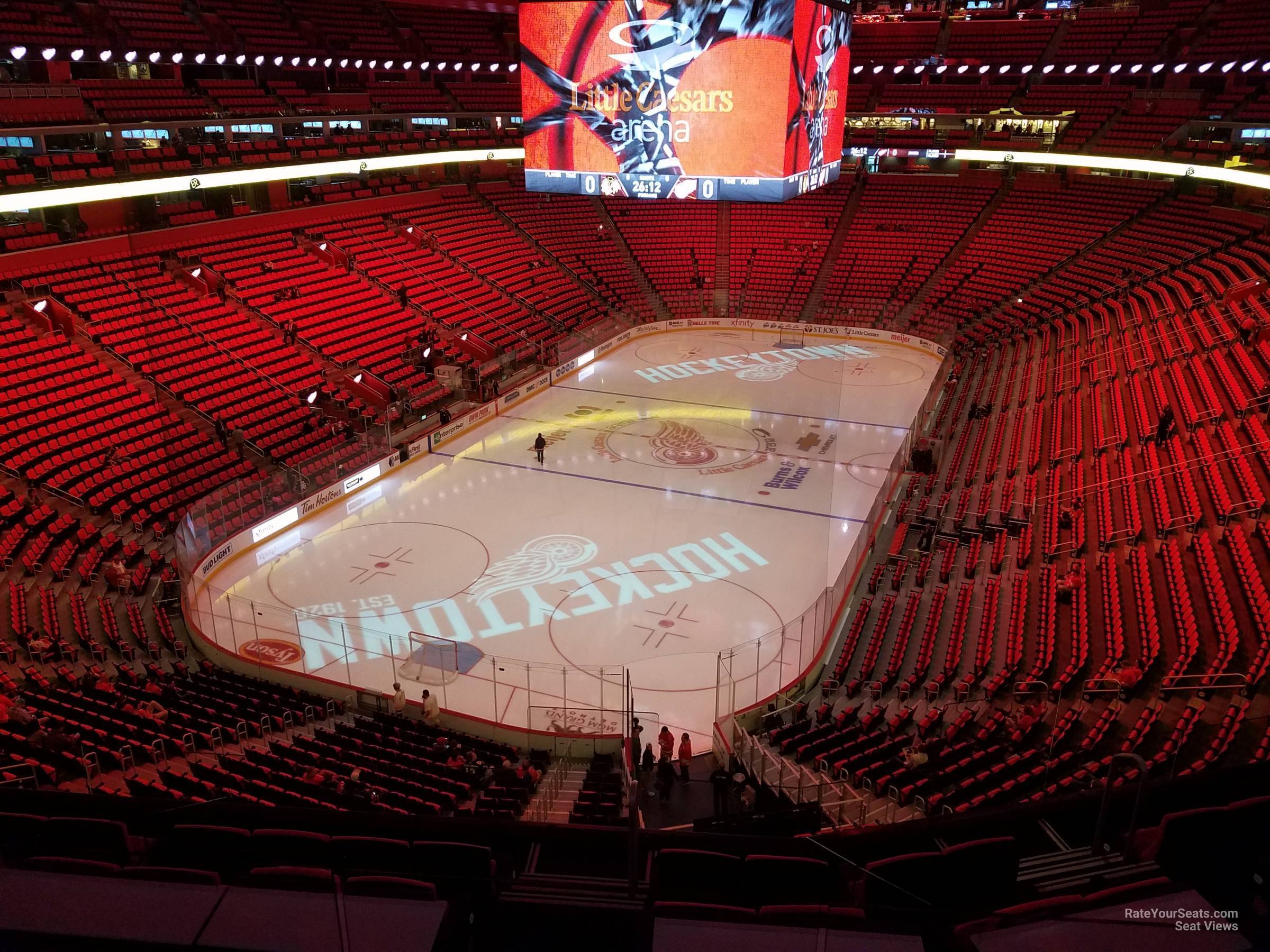 mezzanine 18 seat view  for hockey - little caesars arena